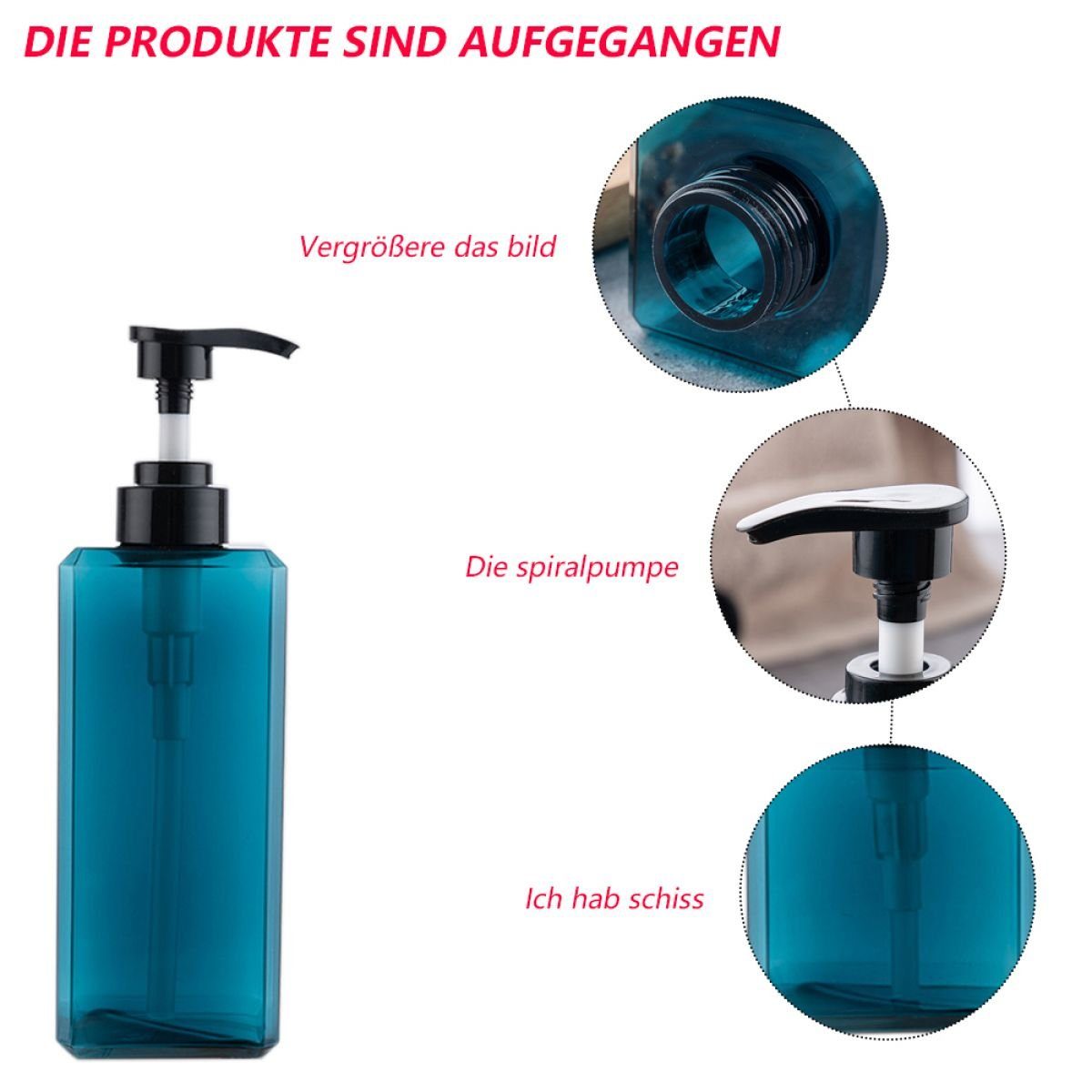 ml 2 Shampoo-Spender Stück Pumpflaschenspender, nachfüllbar, Juoungle 650 Spülmittelspender