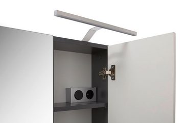 ebuy24 Badezimmerspiegelschrank Linus Spiegelschrank Bad 3 Türen mit Licht Hochgla