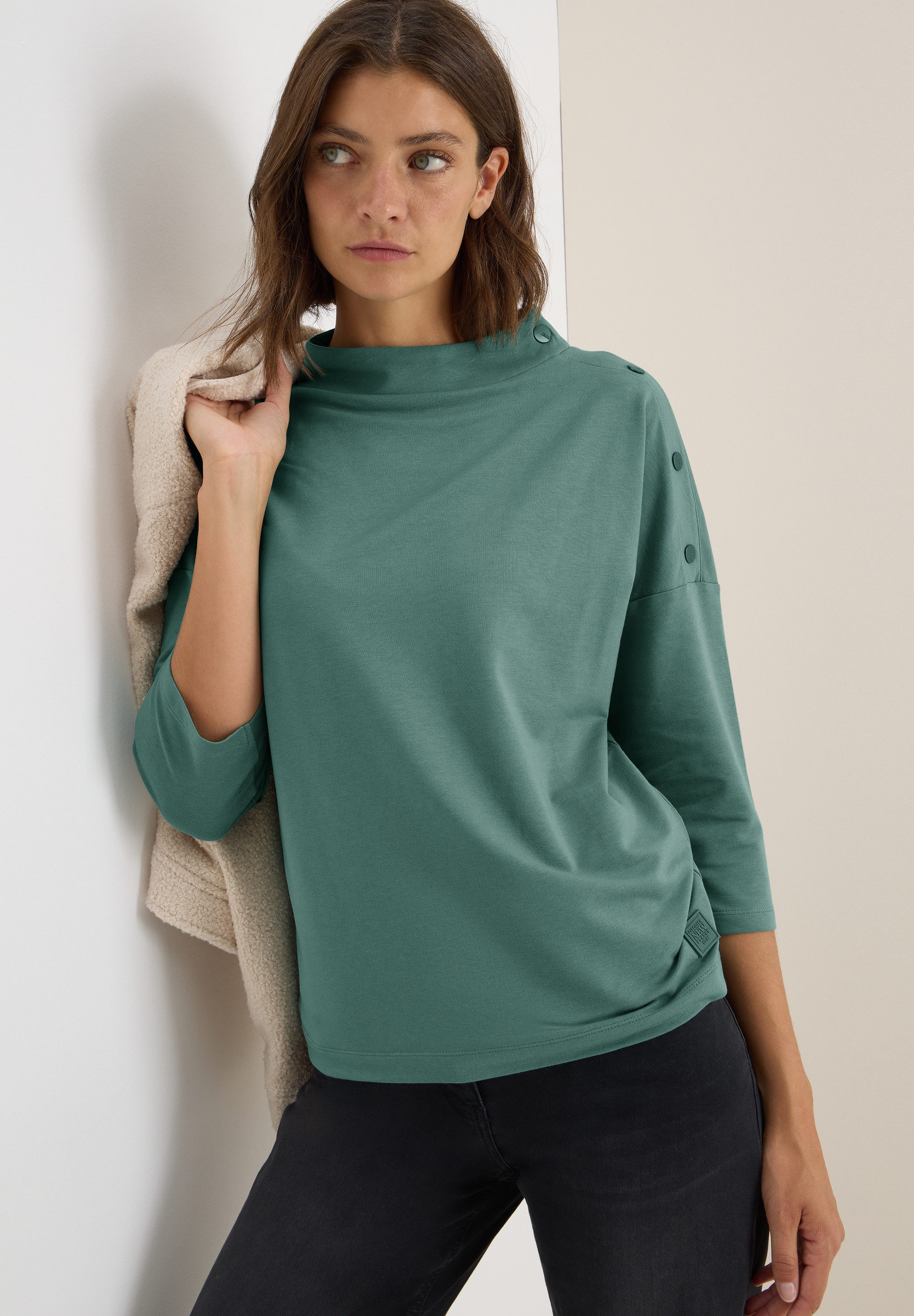 CECIL 3/4-Arm-Shirt mit Knopfdetail günstig online kaufen