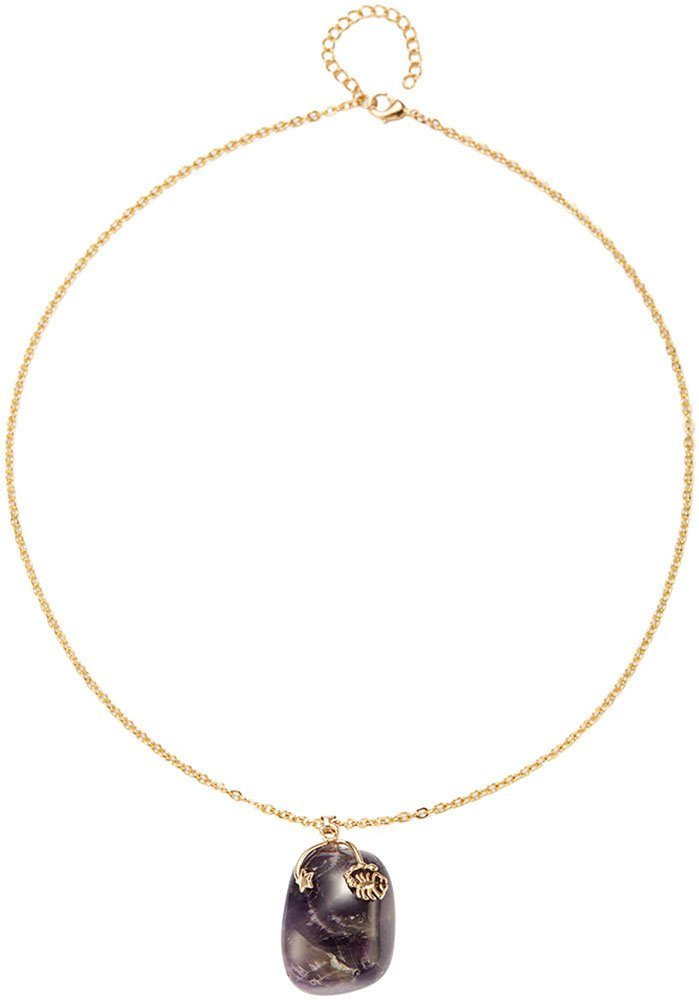 Firetti Kette mit Anhänger Schmuck Geschenk Halsschmuck Anker/Halskette Sternzeichen Geburtsstein, Made in Germany - mit Edelstein