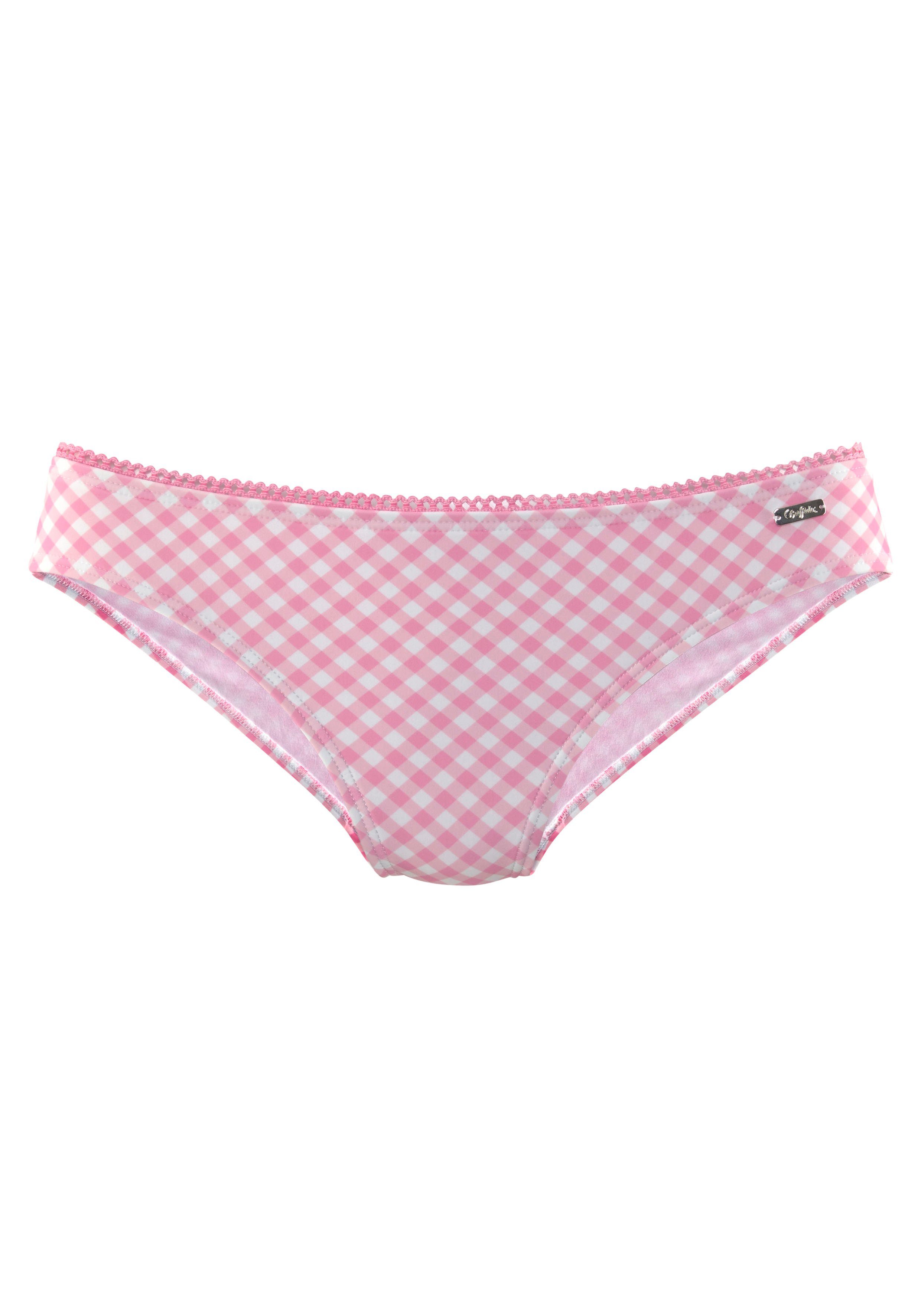 Buffalo Bikini-Hose Karo mit Zierborte günstig online kaufen
