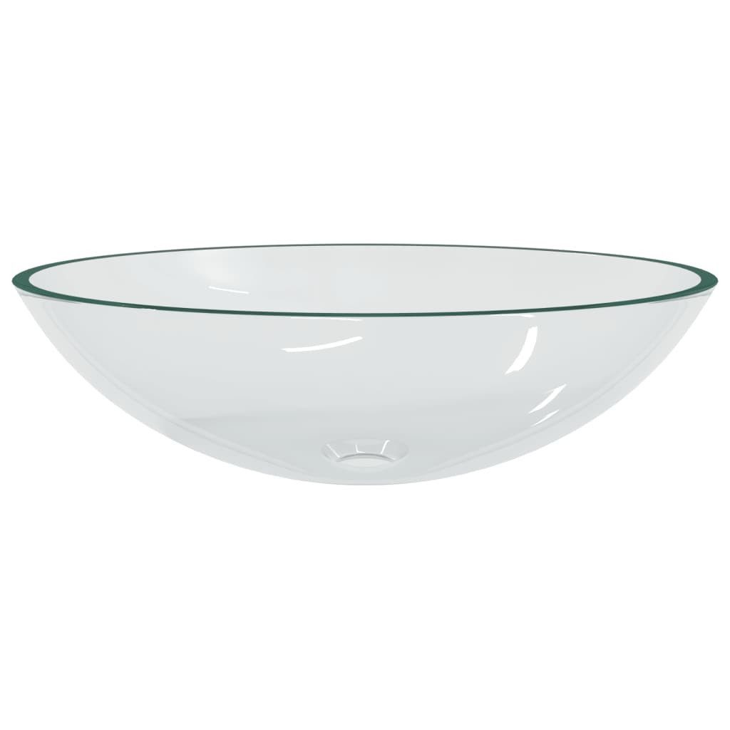 vidaXL Waschbecken Waschbecken Glas 50x37x14 cm Transparent