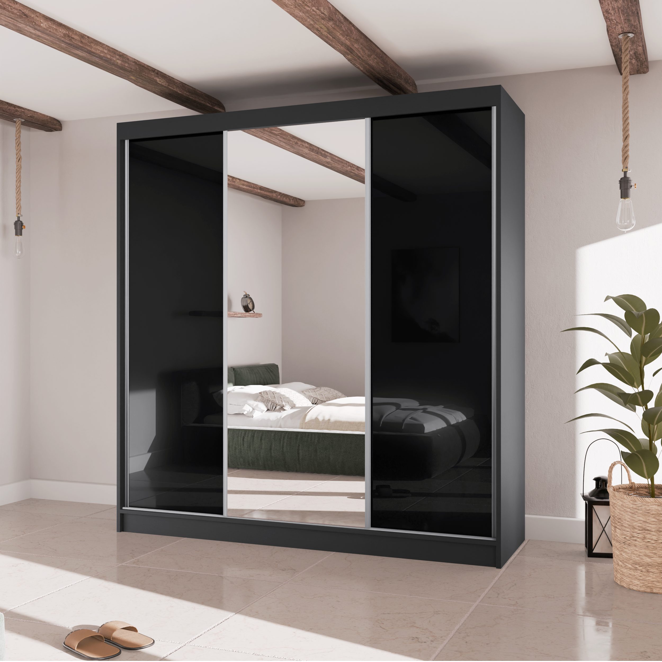 Beautysofa Kleiderschrank VELIS II Breite: 200cm, günstig online kaufen