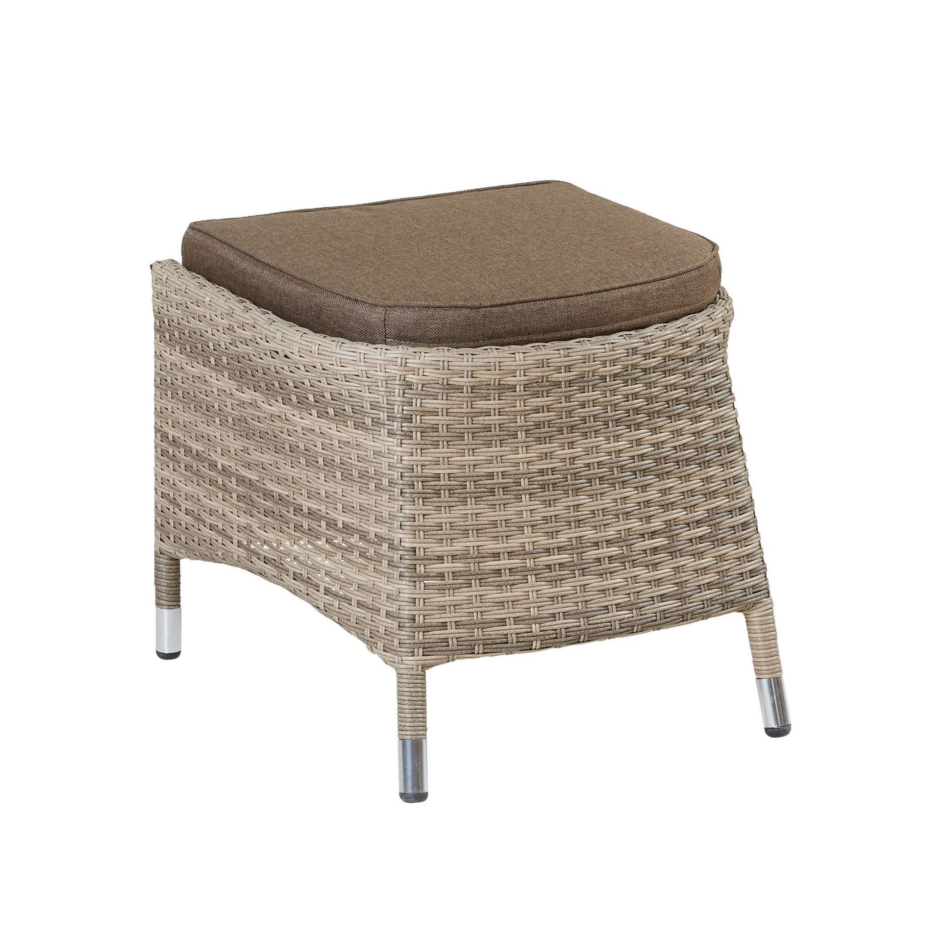 dasmöbelwerk Gartenlounge-Hocker Hocker Fußbank Topeka natur Rattanoptik, Garten, wetterfest