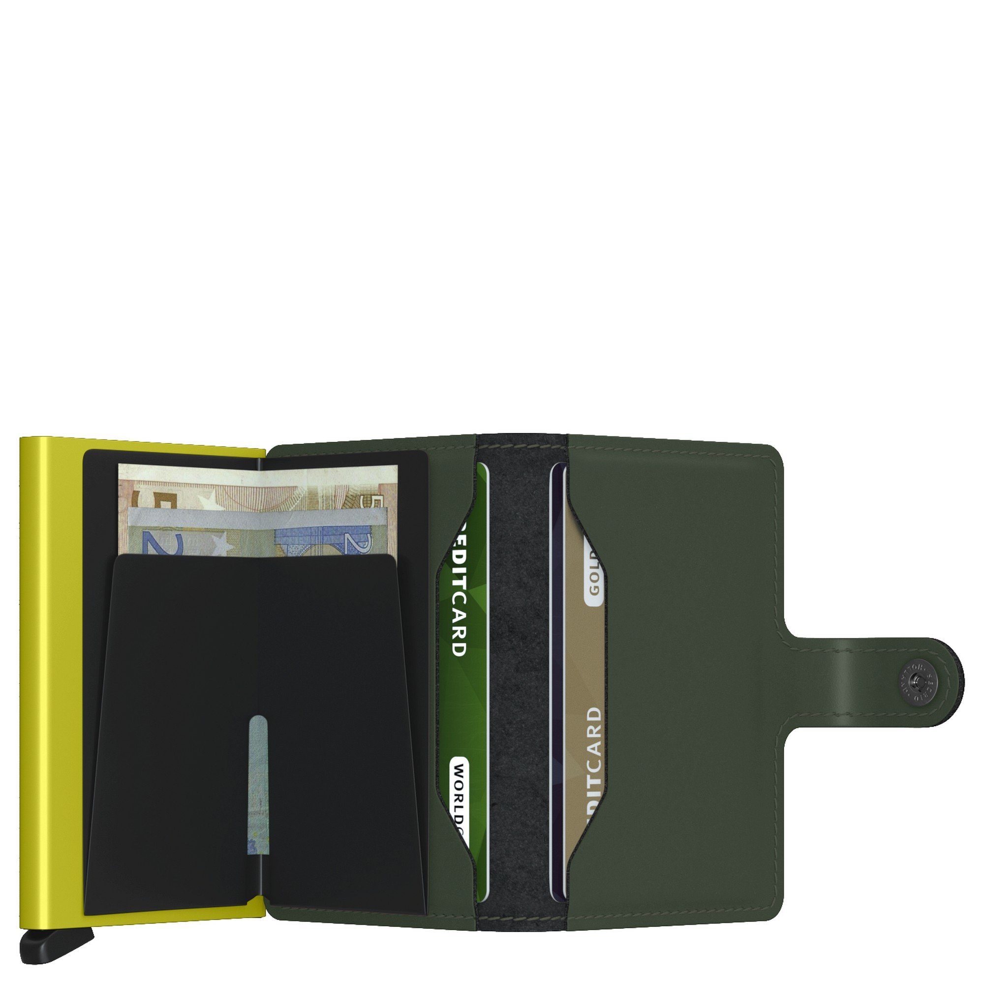 RFID Matte green SECRID Geldbörse lime (1-tlg) cm 6.5 - Geldbörse Miniwallet