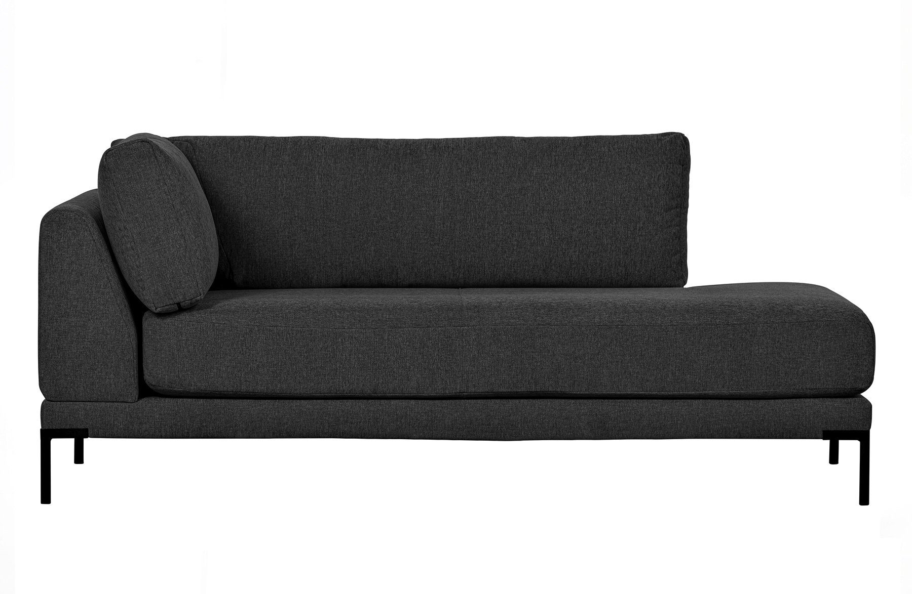 Longchair vtwonen Couple - Rechts freistellbar Dunkelgrau, Stoff Sofaelement