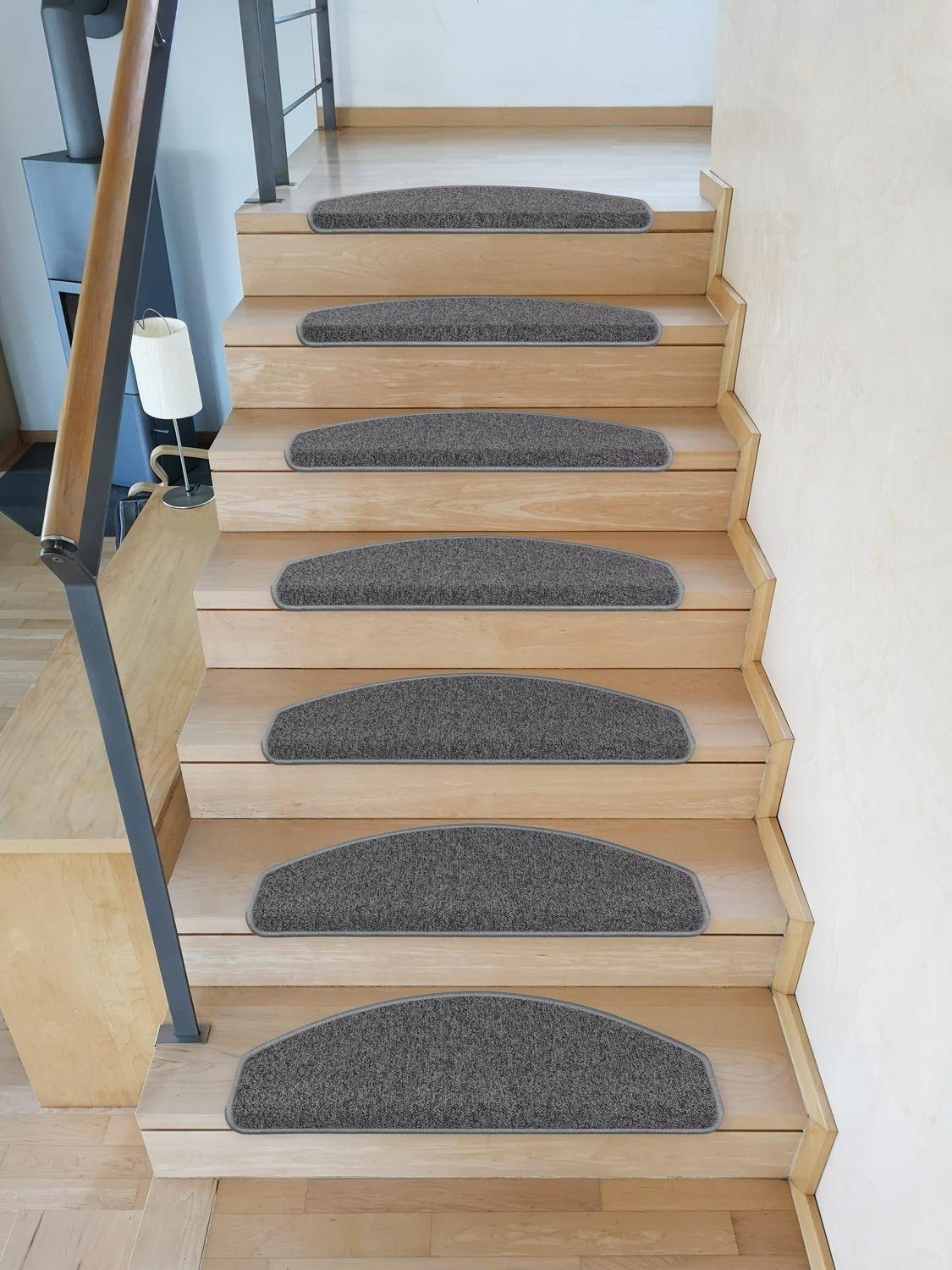 Metzker® Stufenmatte Stufenmatten Vorwerk Durango Halbrund Dunkelgrau 15 St günstig online kaufen