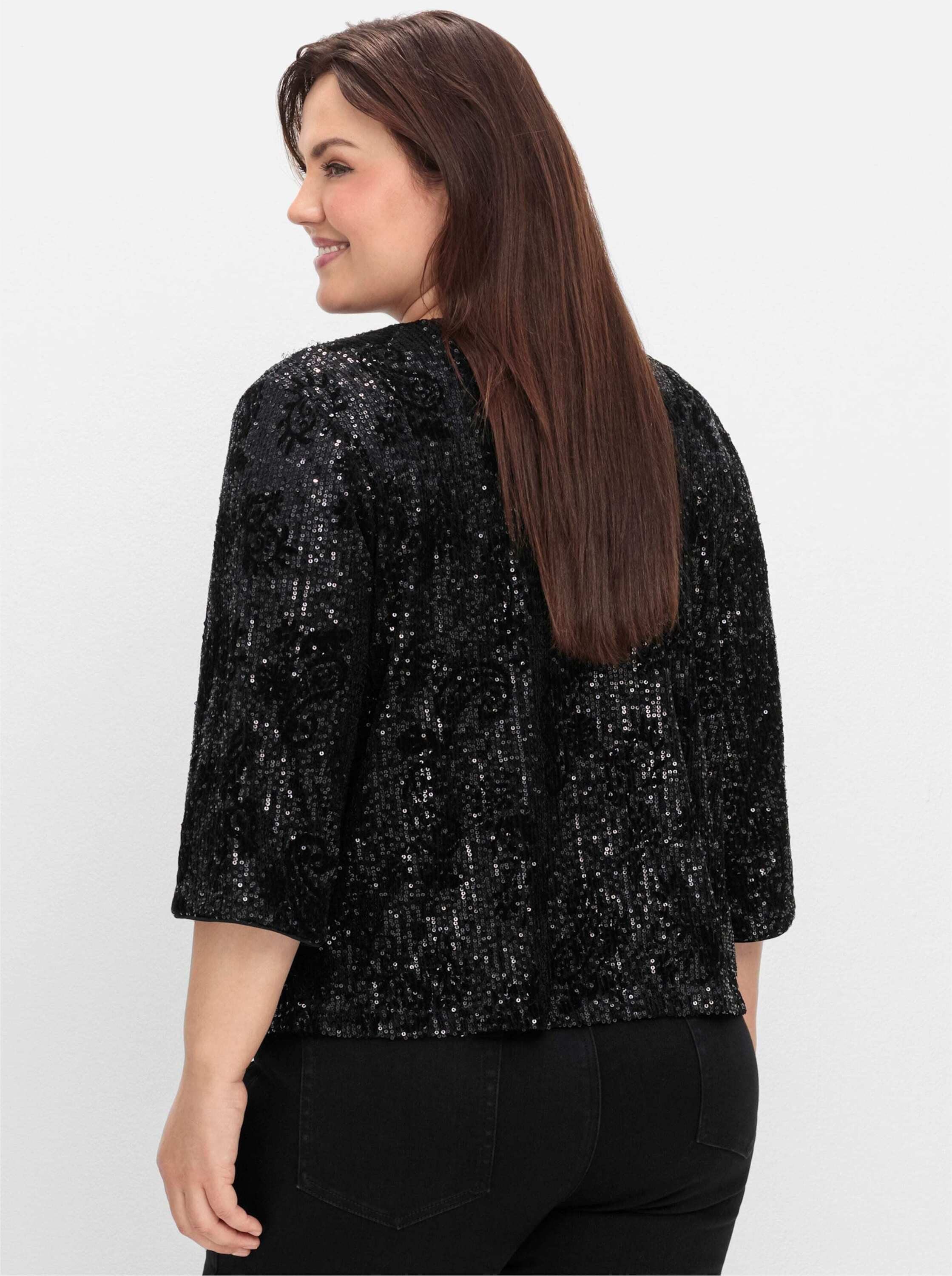 Sheego Klassische Bluse Blusenjacke 3/4-Arm