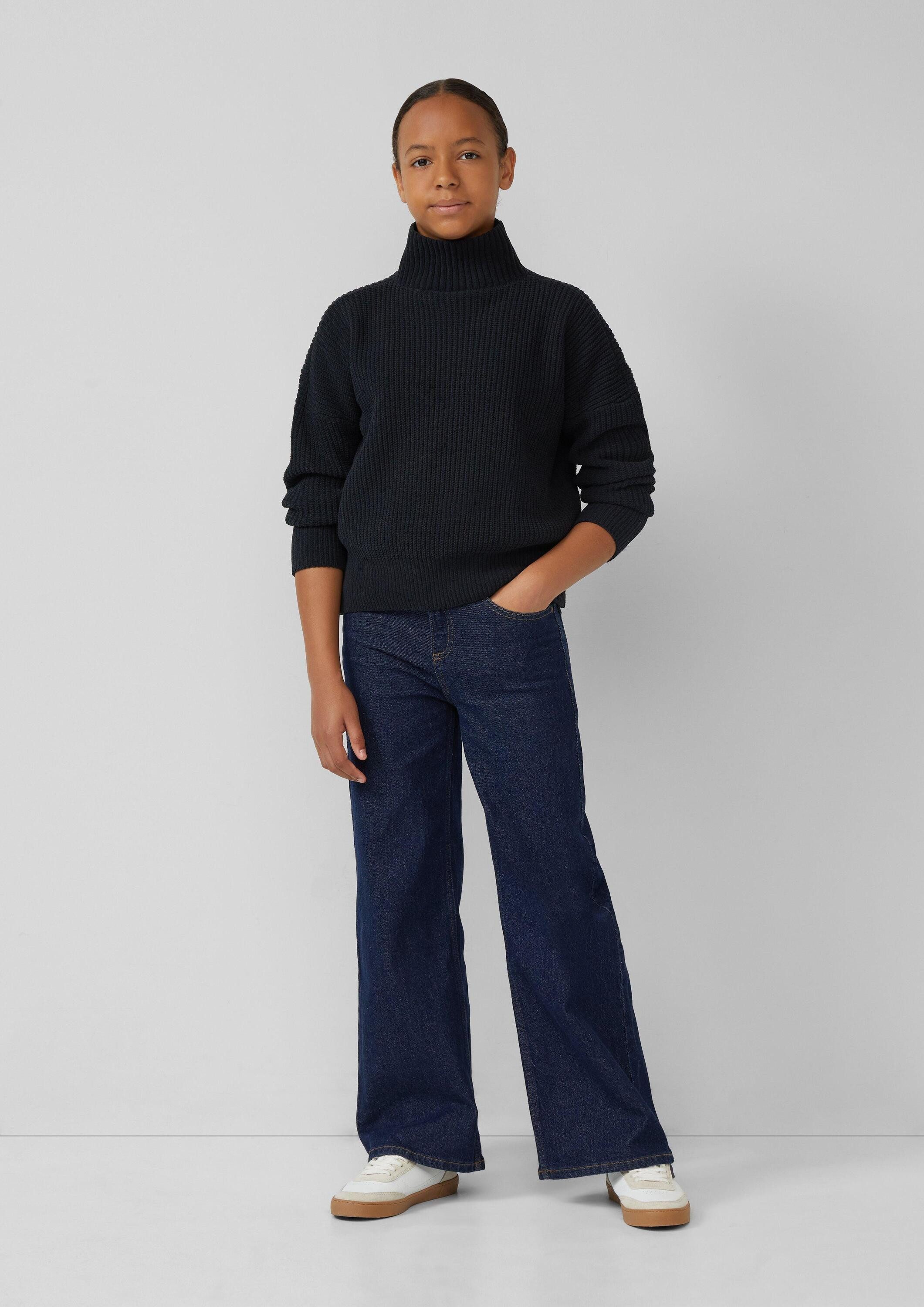 s.Oliver Longpullover Strickpullover Oversized Strickpullover aus Chenille-Garn
