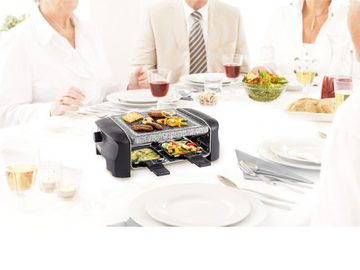 Setpoint Raclette, 600 W, Stonegrillparty Tischgrill klein 4 Personen Gerät heißer Stein-Platte