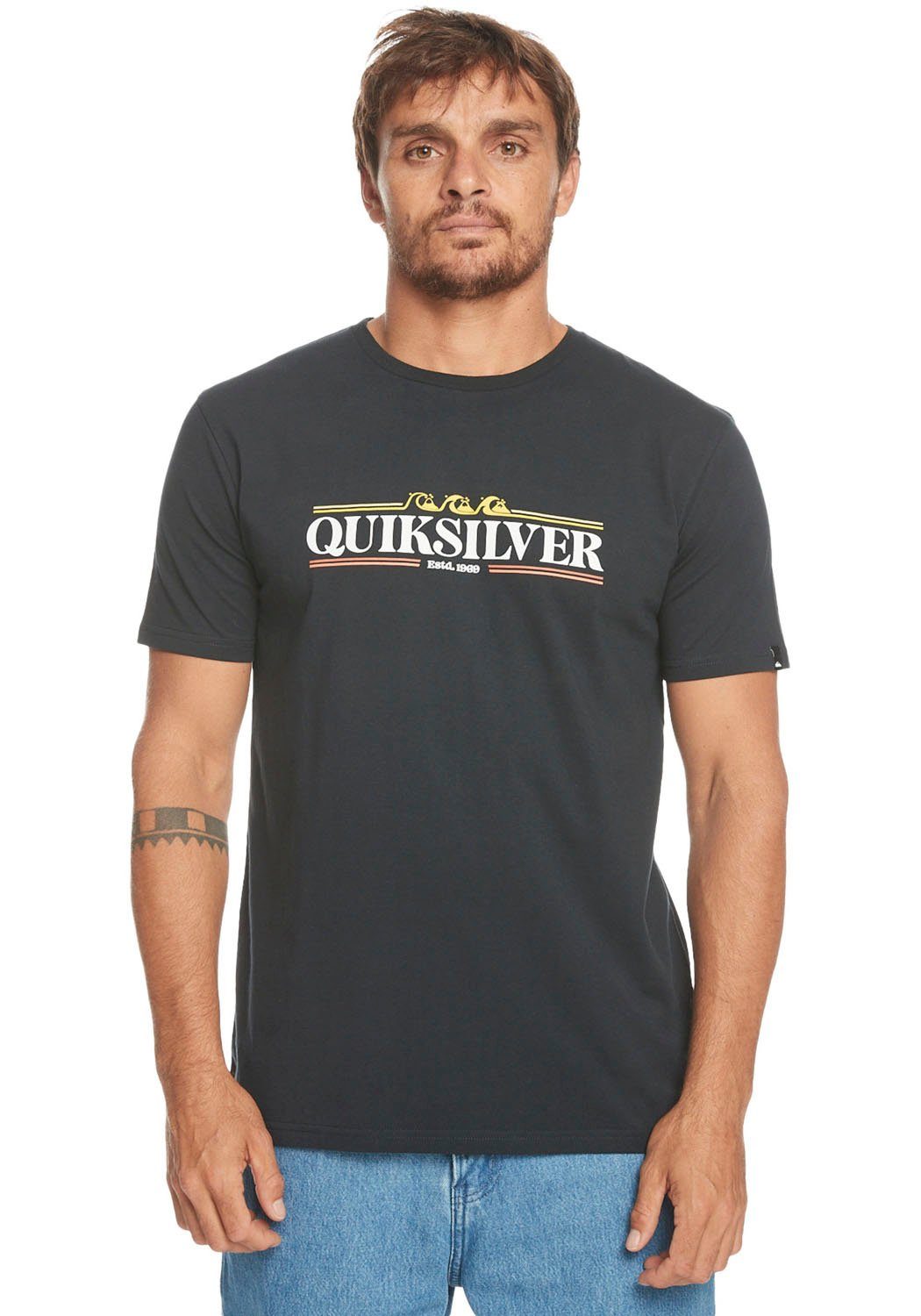 KVJ0 Black Quiksilver T-Shirt TEES GRADIENTLINE