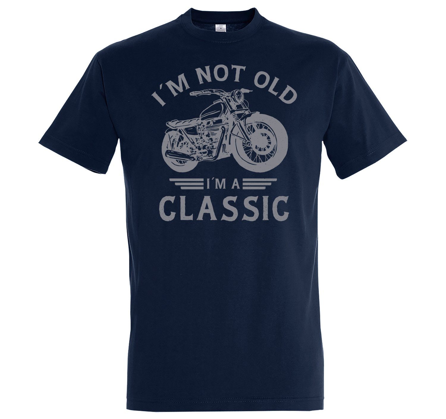 I`m trendigem T-Shirt T-Shirt mit Youth Classic" Navyblau Not A "i`m Designz Frontprint Herren Old,
