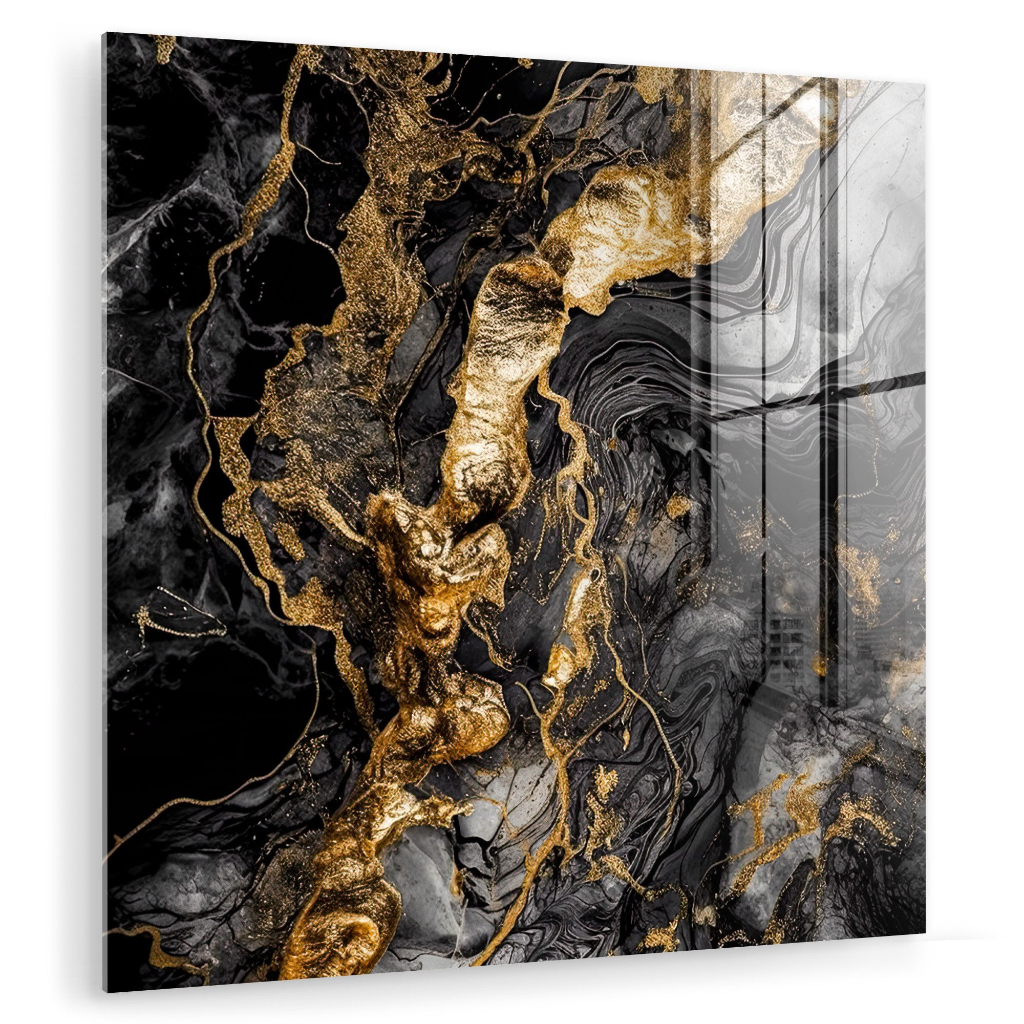 MuchoWow Acrylglasbild Marmor - Schwarz - günstig online kaufen