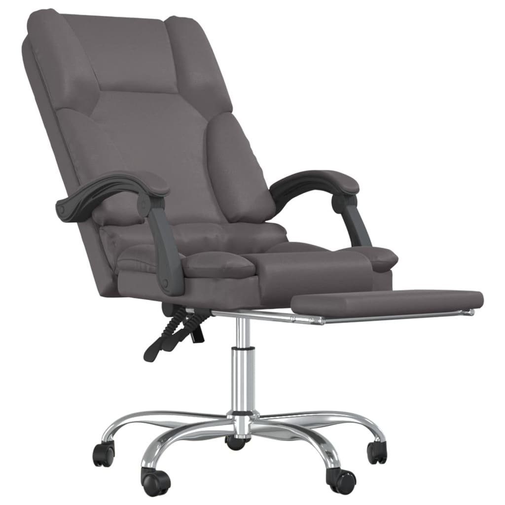 Grau mit Grau Bürosessel Grau vidaXL Bürostuhl Homeoffice Bürostuhl | Massagefunktion Kunstleder