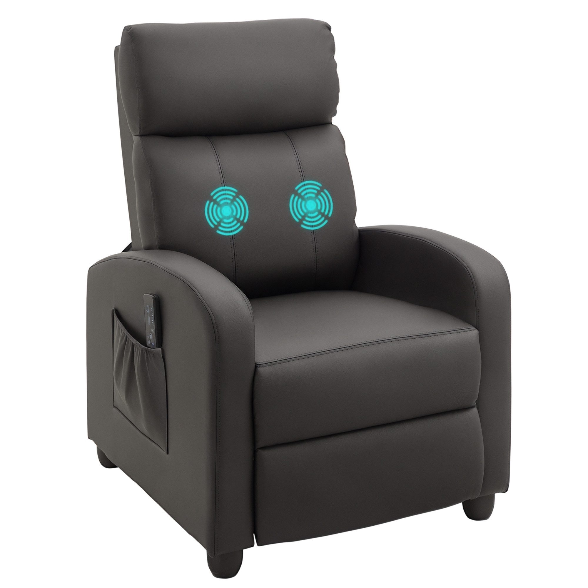 MC Star Relaxsessel Relaxsessel Fernsehsessel mit Vibrationsmassage, Liegefunktion (2 Massagepunkte, Fernbedienung, 68 x 88 x 98 cm Braun mit Vibrationsmassage, Liegefunktion, 2 Massagepunkte, Fernbedienung, 68 x 88 x 98 cm Braun)