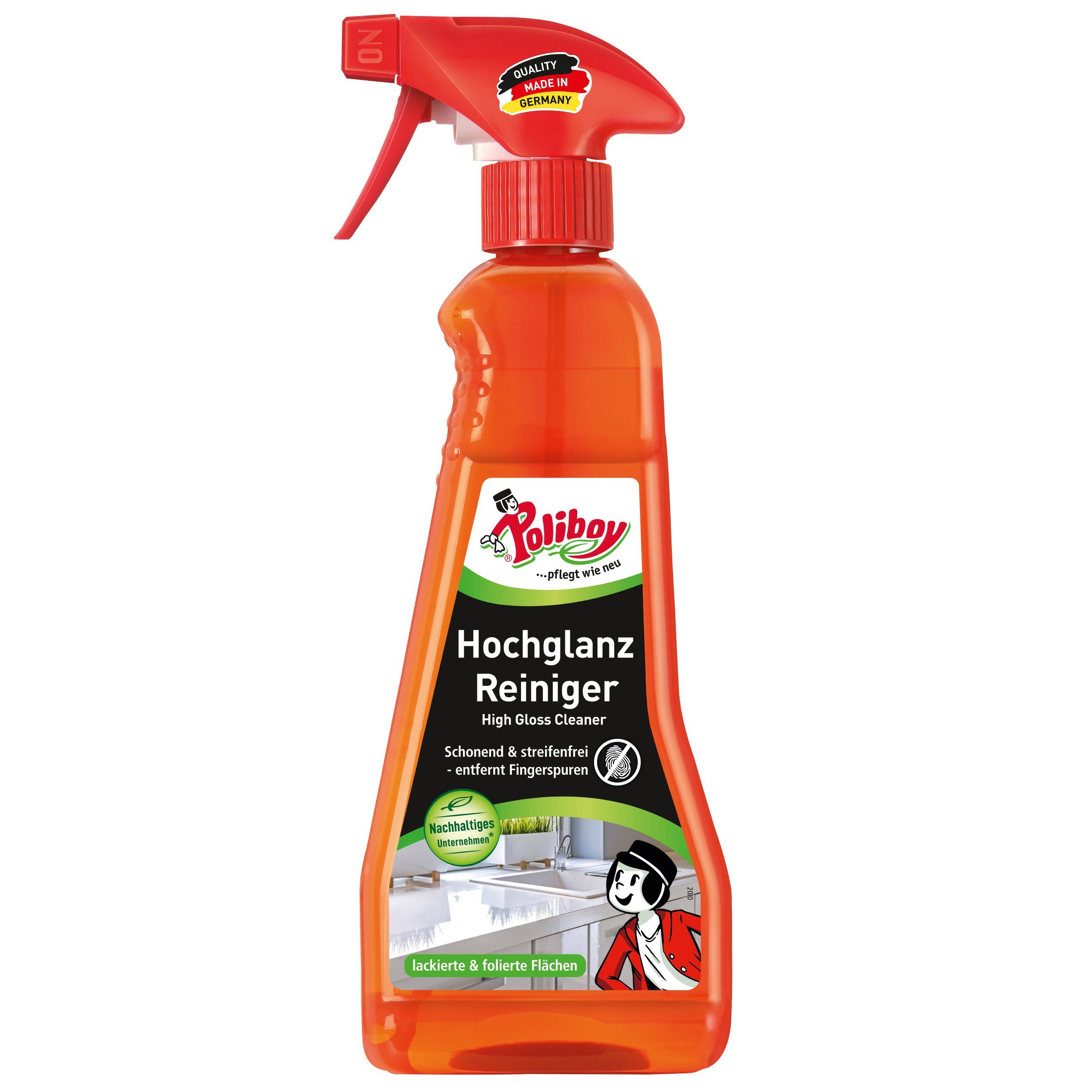Hochglanz Möbel Reiniger - 375 ml - speziell für Hochglanzflächen Küchenreiniger