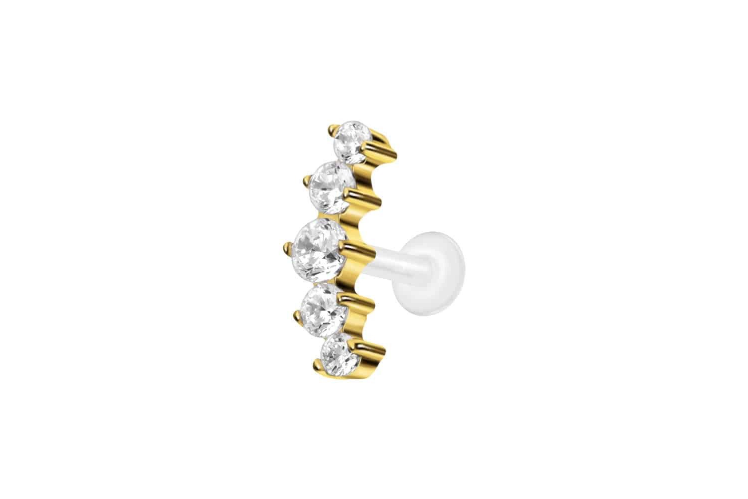 PIERCINGLINE Piercing-Set PTFE Labret mit Innengewinde + Titan-Aufsatz 5 EI günstig online kaufen