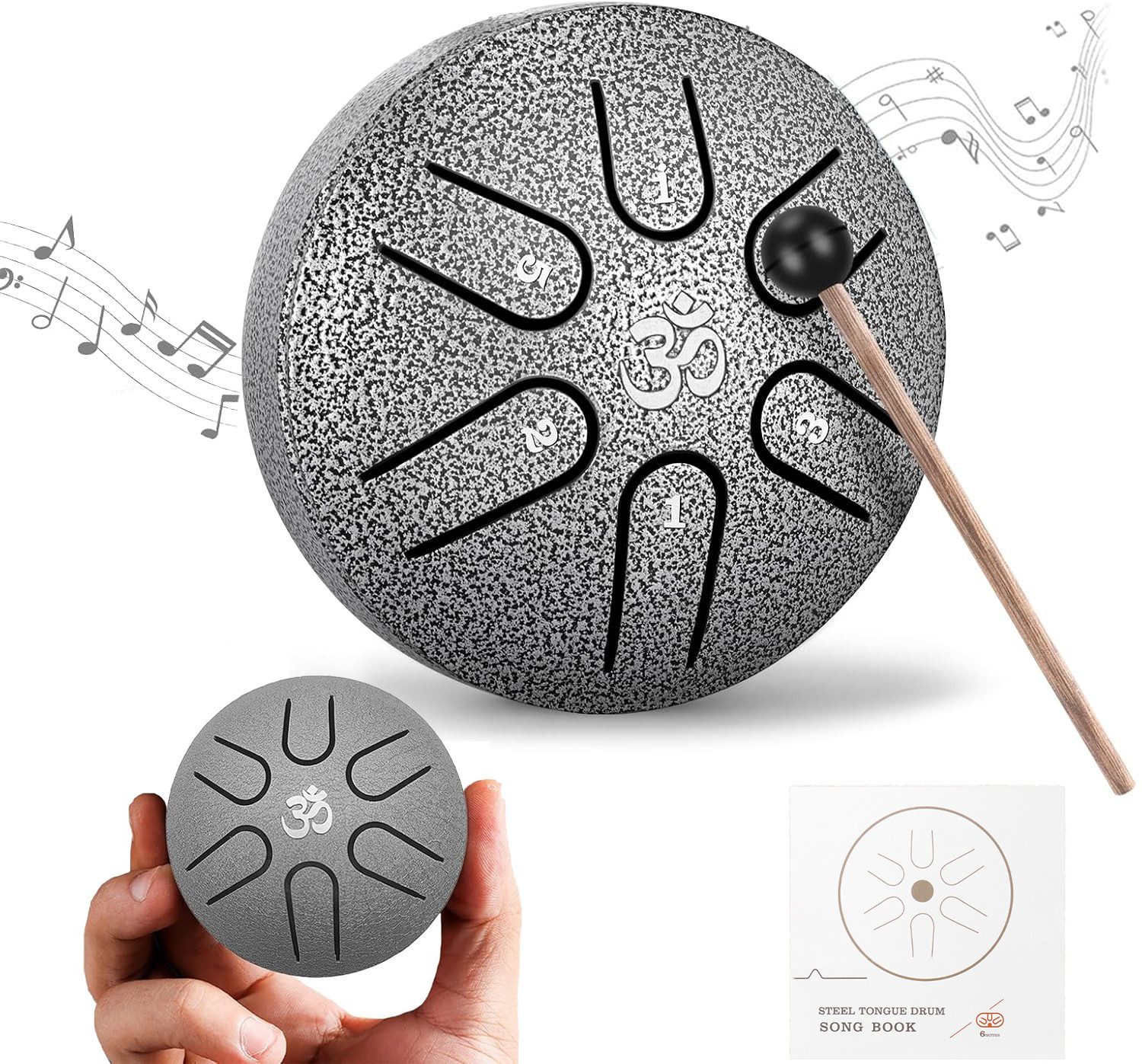 Steel Tongue Drum Steel Tongue Drum, Mini 3/6 Zoll 6/8 Tone Zungentrommel