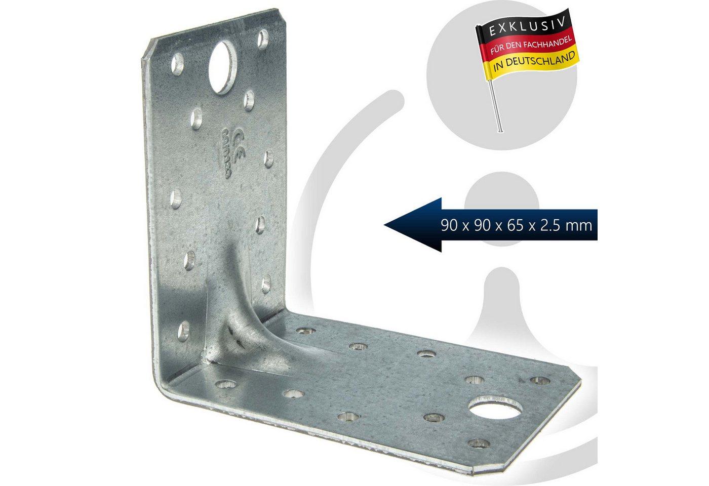 Thumbnail - MASTERPROOF PROFESIONAL Winkelverbinder Lochplattenwinkel Winkelverbinder, feuerverzinkt