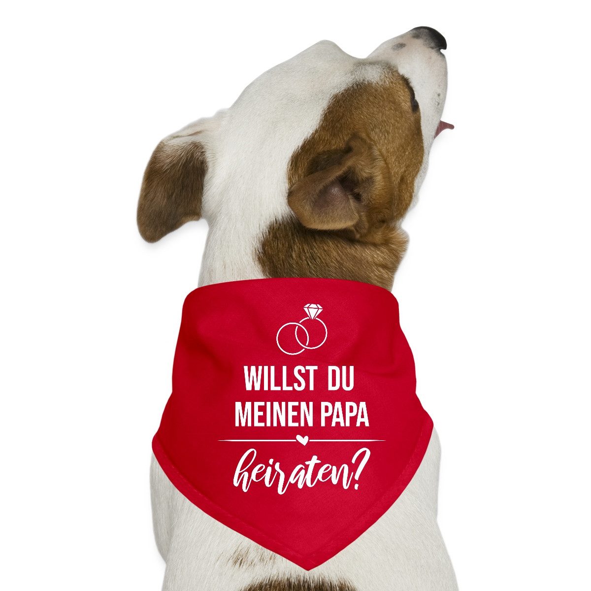 Spreadshirt Hunde-Halsband Willst Du Meinen Papa Heiraten Hochzeit Hund Weiß Hunde-Bandana, Baumwolle