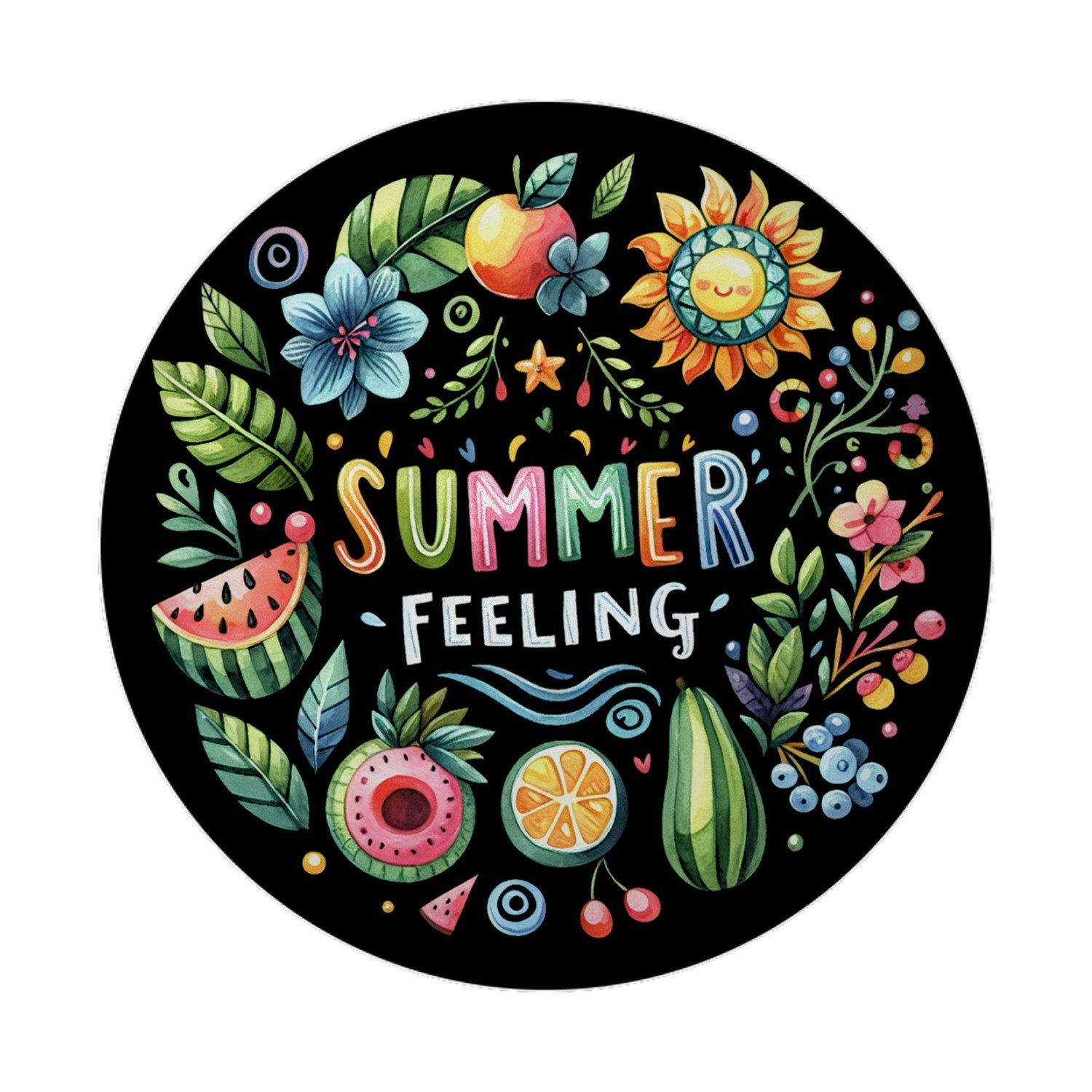 speecheese Magnet Sommer Vibes Magnet rund mit Spruch Summer feeling
