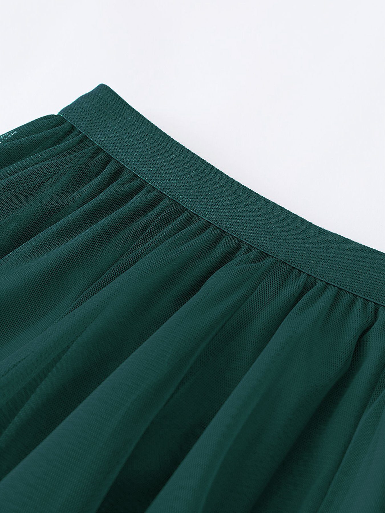 DEBAIJIA Meshrock Meshrock Damen Maxirock Sommer Elegant Lange Röcke Kleid Hohe Taille