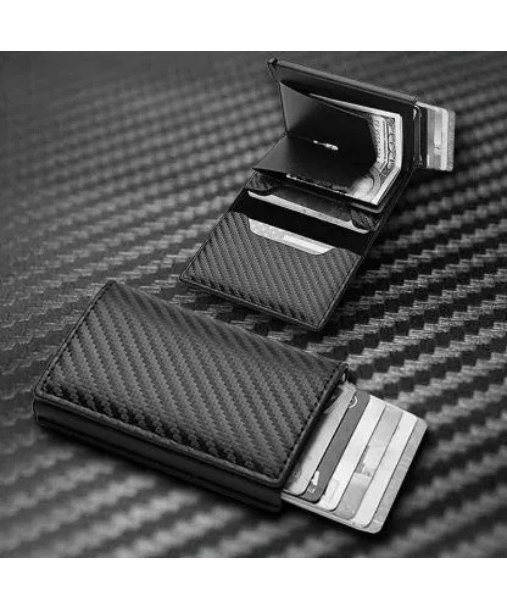 Kartenetui Minimalistisches schwarzes Multifunktions-Kartenetui Geschenk (Packung, 1-tlg., wallet), Hergestellt aus hochwertiger Kohlenstofffaser.