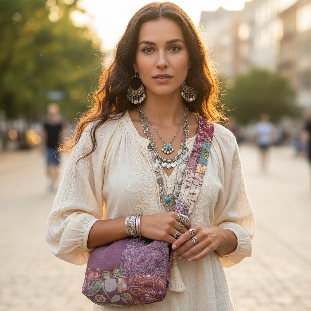Guru-Shop Schultertasche Boho Schultertasche, Patchwork Tasche - pink/rot günstig online kaufen