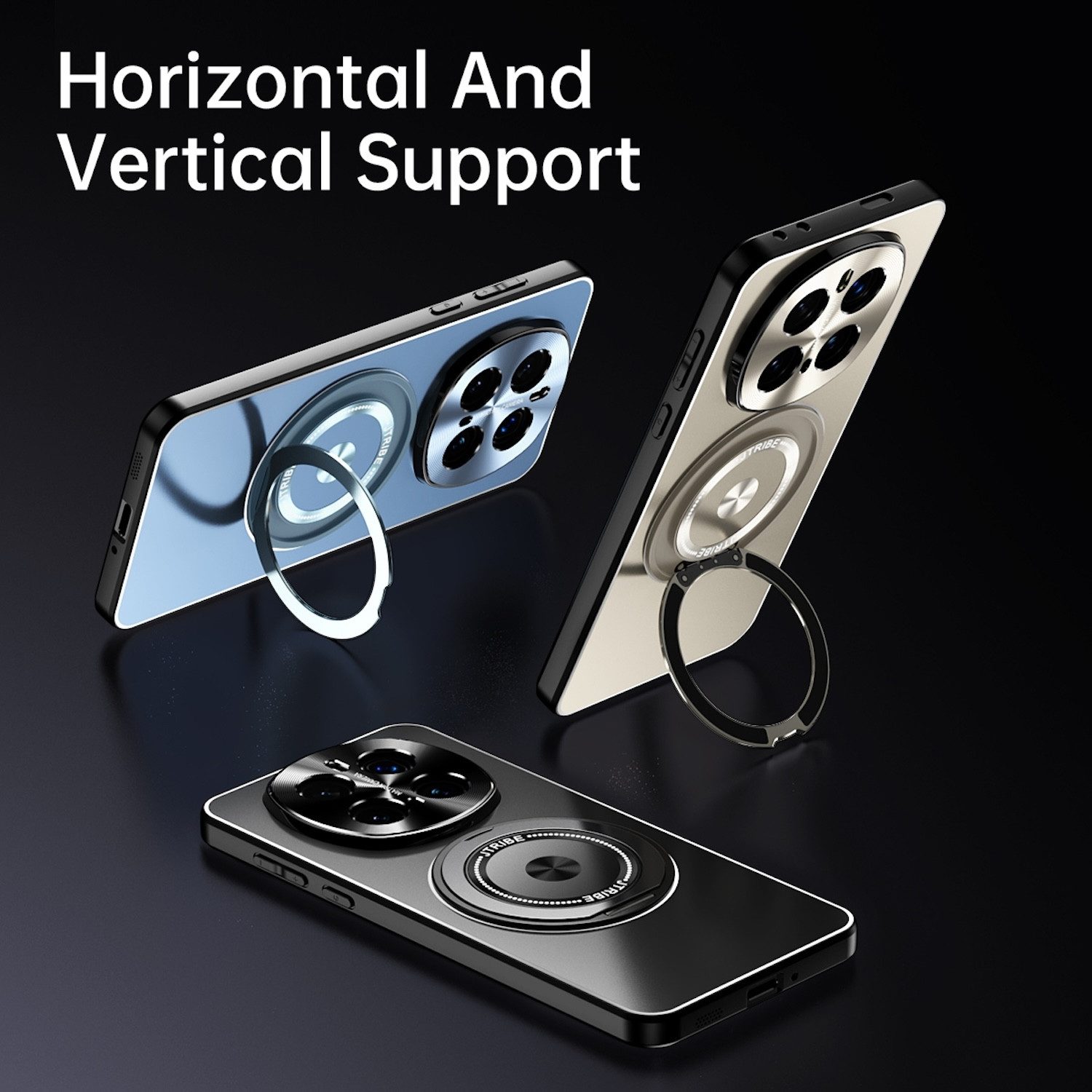 Wigento Smartphone-Hülle Für Honor Magic 7 Pro Feinmattes Metall Design Ring Hülle Case Titan, Frosted Metall, 360 Ring Halterung, kratzfest