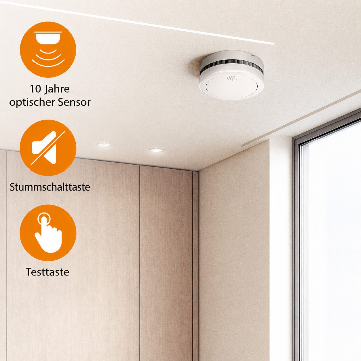 smartwares Rauchwarnmelder Feuermelder Brandmelder 10 Jahre Rauchmelder (VdS Q-Label Brandschutz Zuhause Sicherheitsmelder Brandwarnmelder)