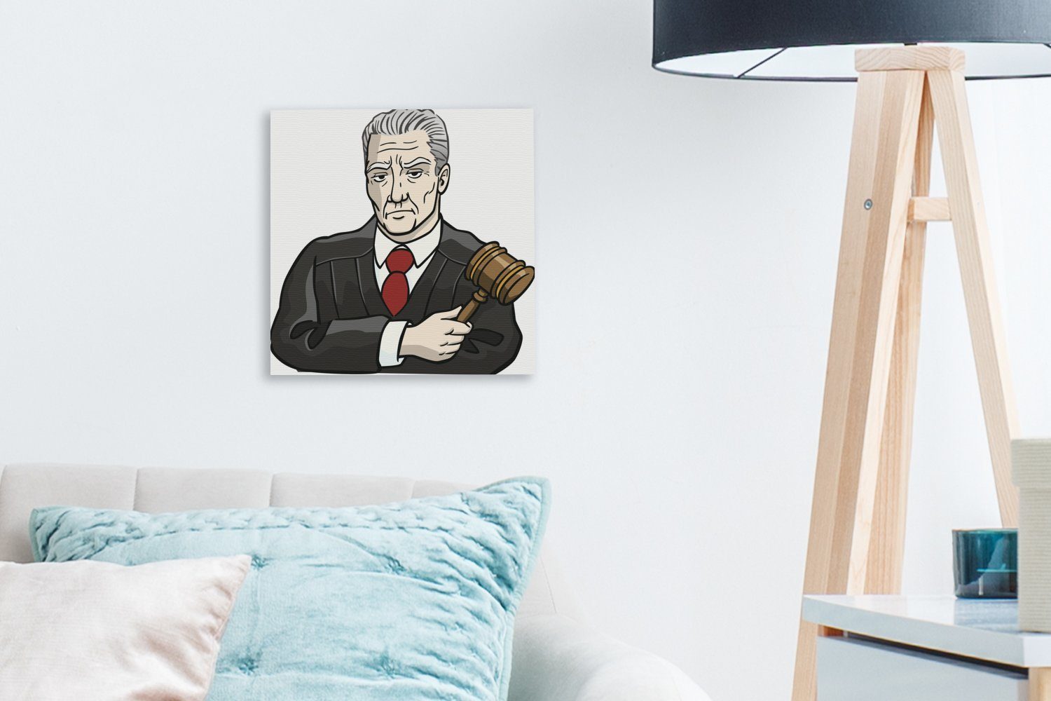 Holzhammer, OneMillionCanvasses® Schlafzimmer einem Bilder Wohnzimmer (1 Eine für Richters Illustration St), Leinwandbild eines mit Leinwand