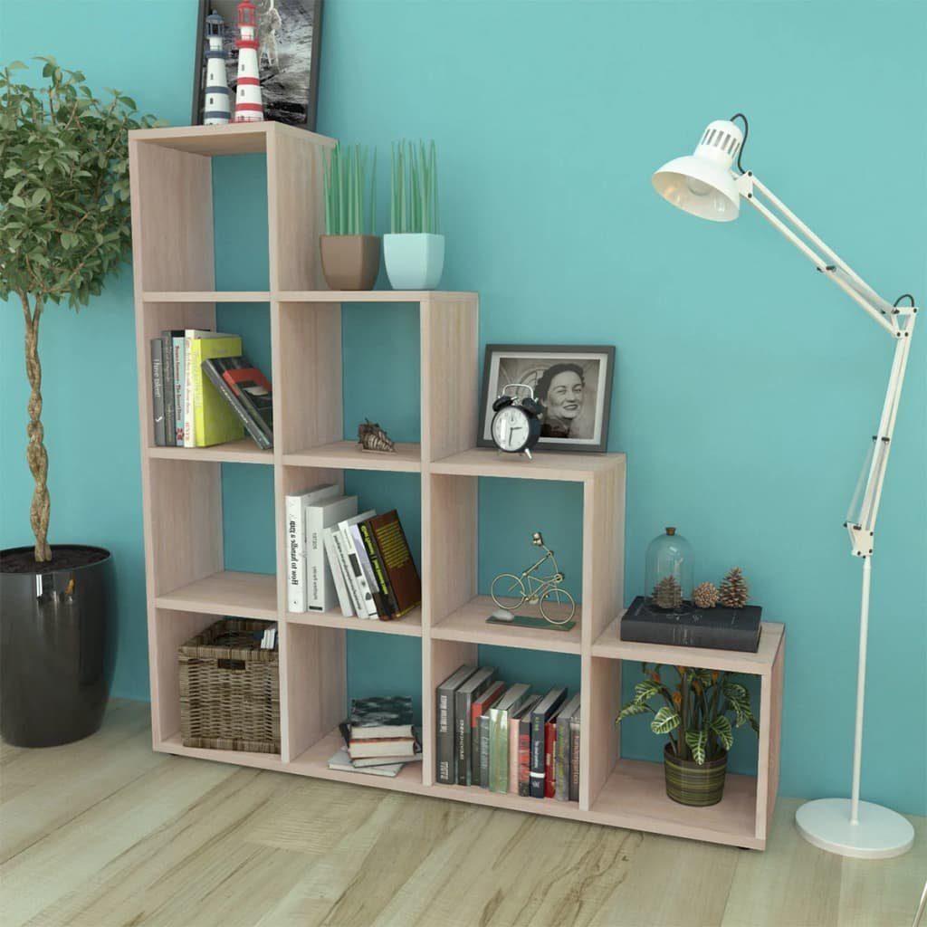 furnicato Bücherregal Treppenregal 142 cm Eiche