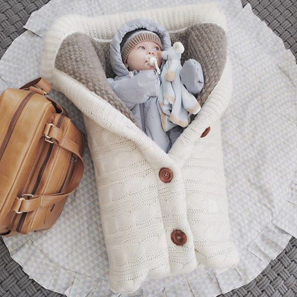 Henreal Kinderschlafsack Wickeldecke für Neugeborene,Säuglinge (Paket, 1pcs), Knopfverschluss, Knopfverschluss