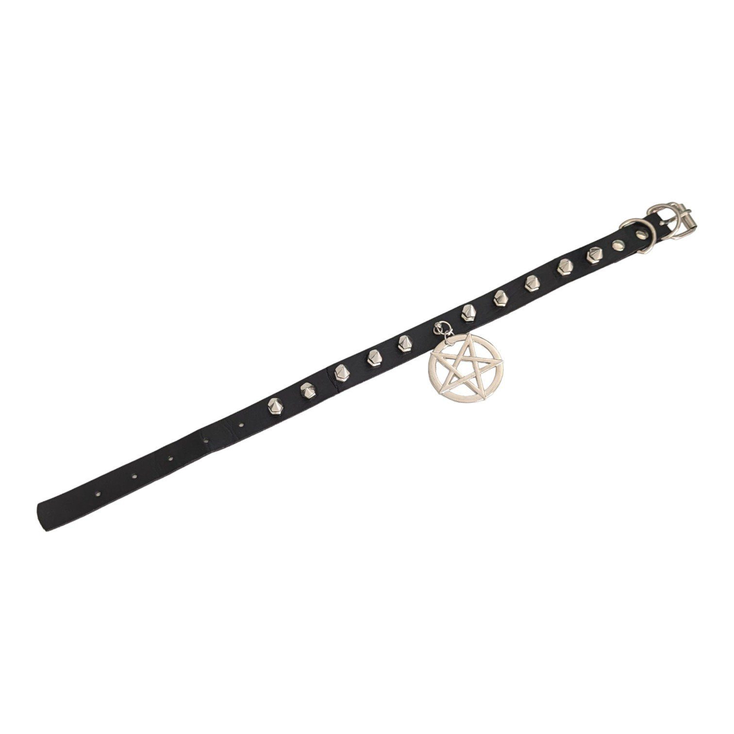 Metamorph Textilband Choker Pentagramm, Größenverstellbarer Halsschmuck für den Vampir