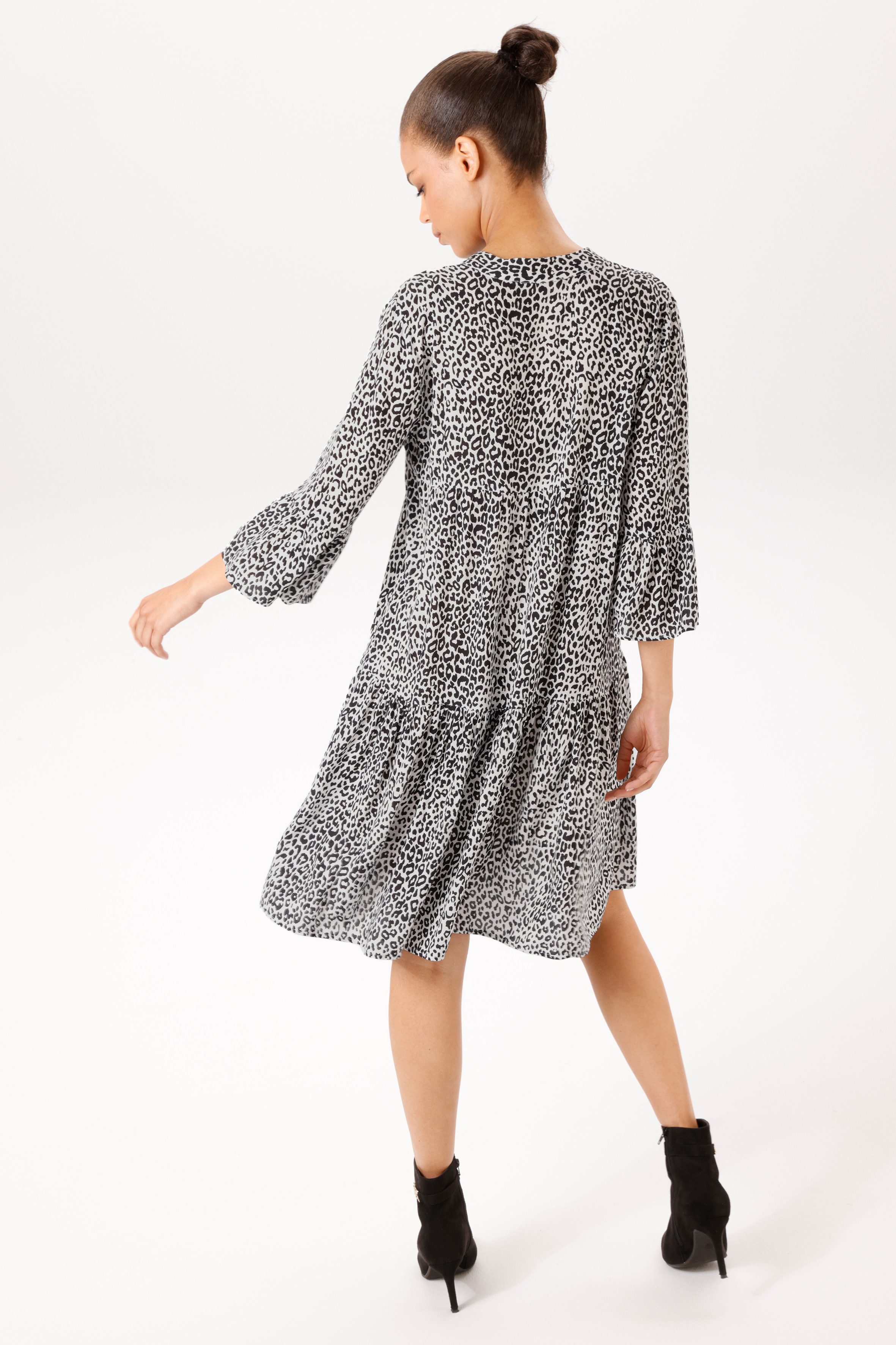 Aniston CASUAL Tunikakleid mit trendigem Leo-Print - NEUE KOLLEKTION – Bild 2 von 5