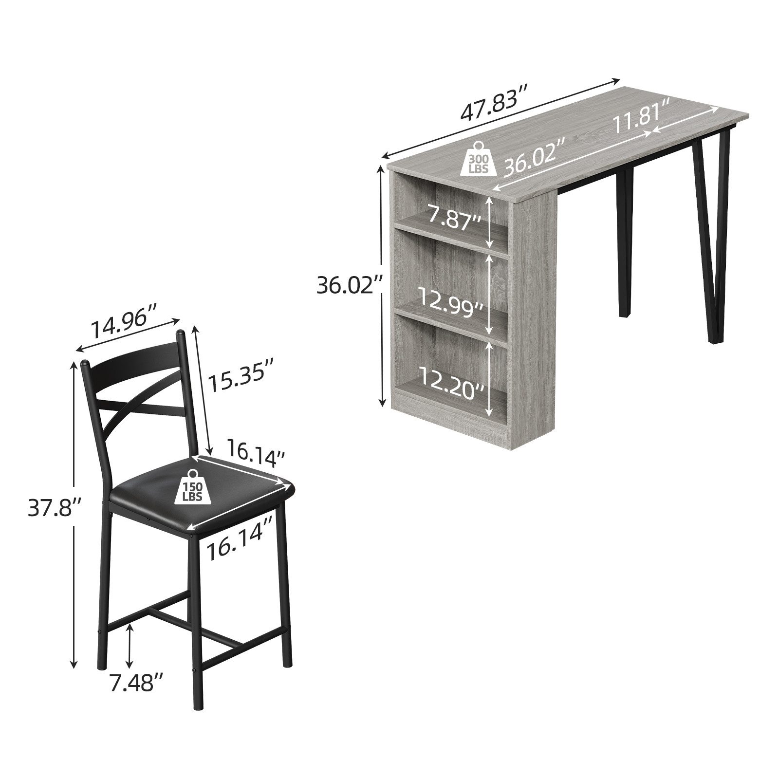 GarveeMore Essgruppe Esstisch Klappbar mit 2 günstig online kaufen