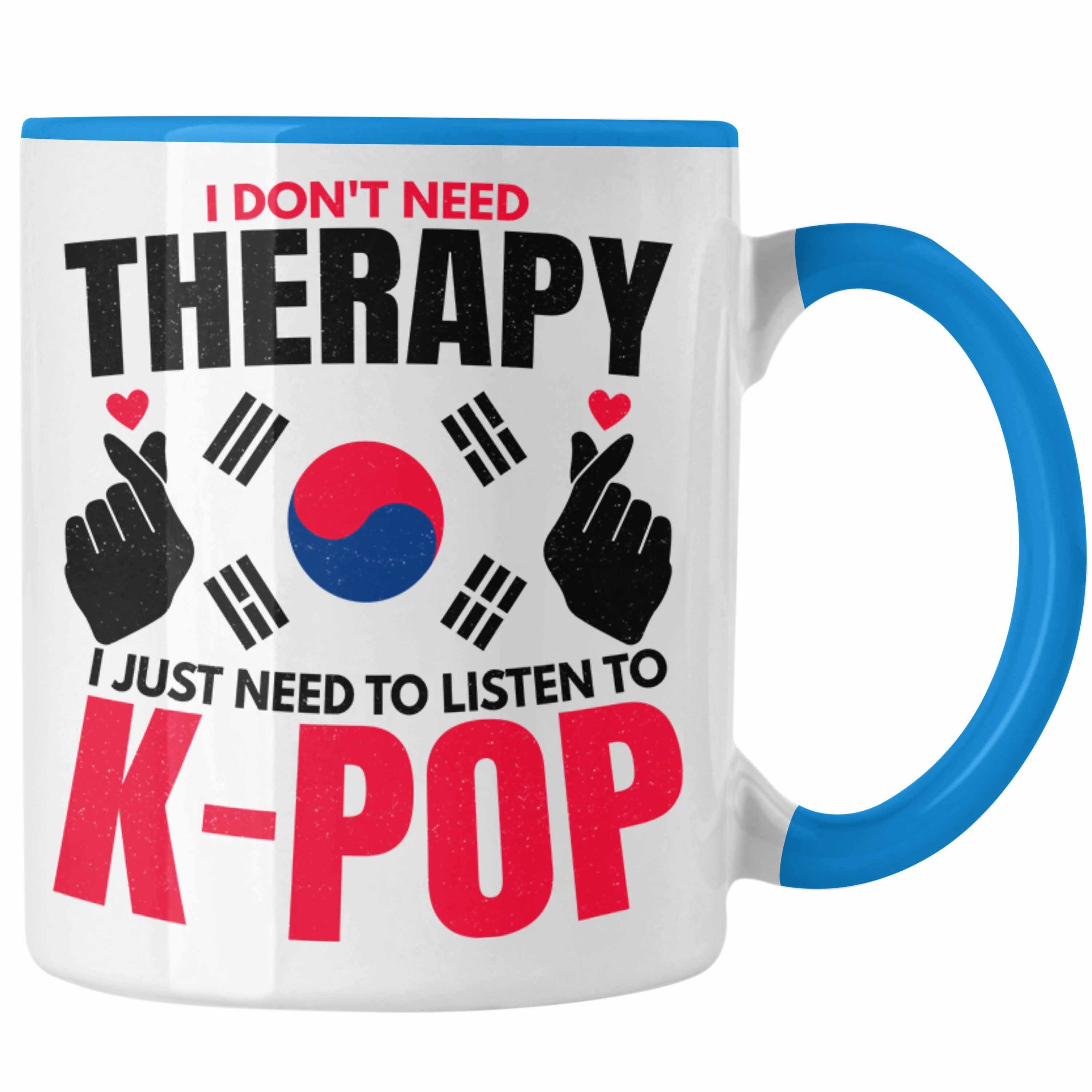 Trendation Tasse Trendation - K-Pop Tasse Geschenk Kpop Koreal Style Südkorea Geschenkidee Spruch Blau