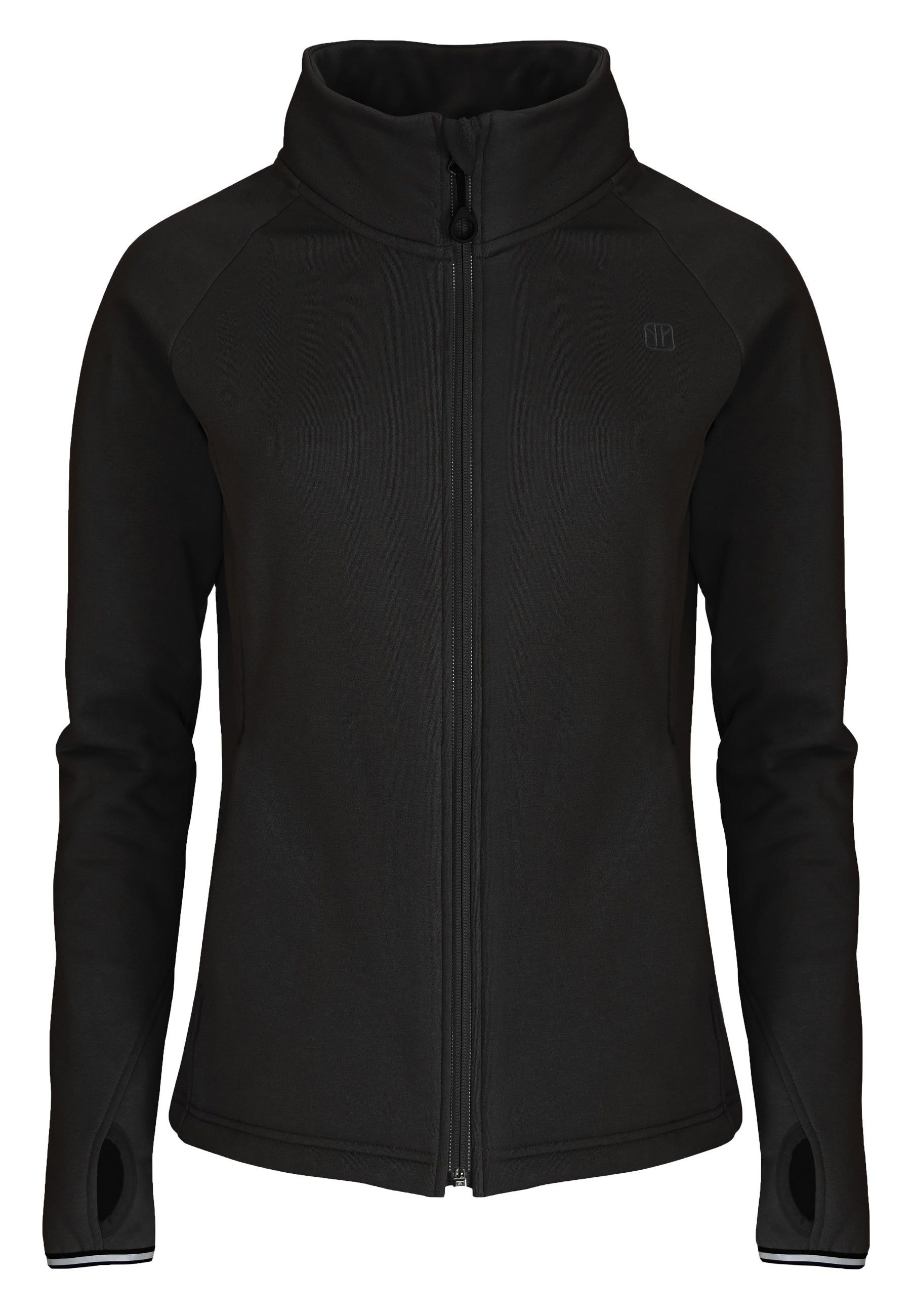 Sportliche Daumenschlaufen On Elkline Passform black Tour Fleecejacke