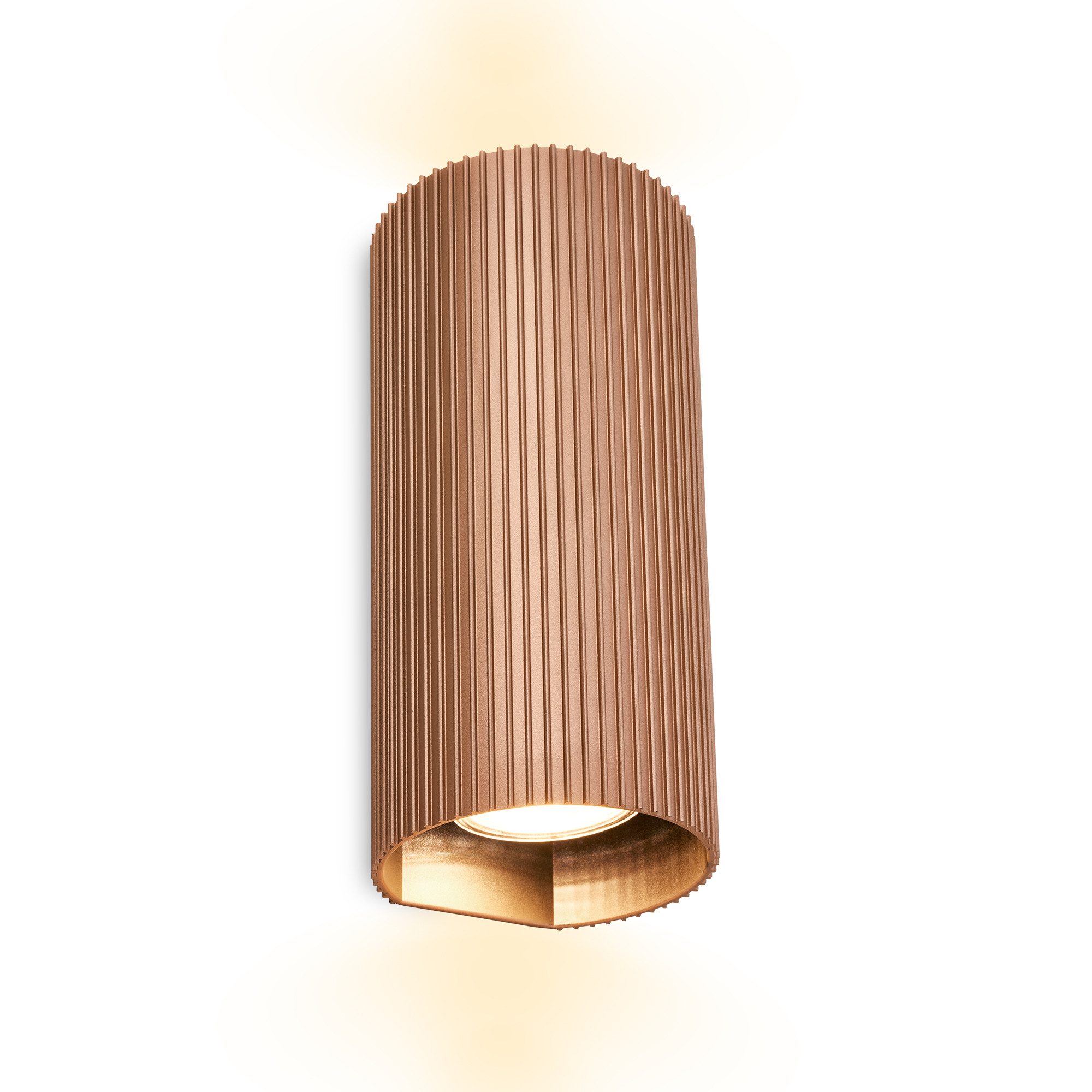 Briloner Leuchten LED Wandleuchte Wandlampe Up-/Downlight GU10 Riffle-Optik, ohne Leuchtmittel, Abhängig vom Leuchtmittel, 8,5x20x8 cm, Wohnzimmer, Flur, Schlafzimmer