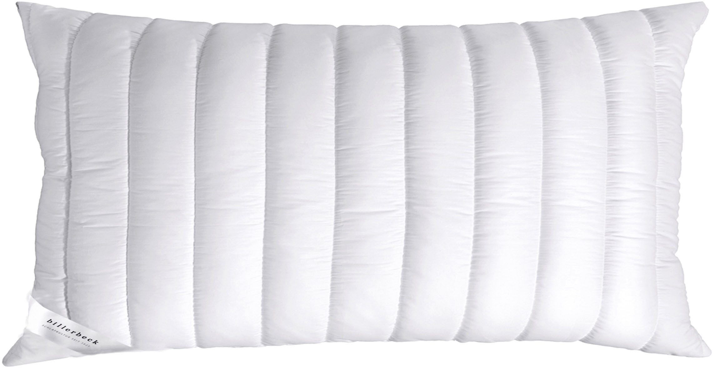 billerbeck Microfaserkissen Liliane, Kissen ist Allergiker freundlich (Hausstauballergiker), Füllung: FLOCKIS-Faserbällchen, Bezug: 100% Baumwolle, Bauchschläfer, Rückenschläfer, Seitenschläfer, Faserkissen mit hydrophil ausgerüstetem Baumwollbezug