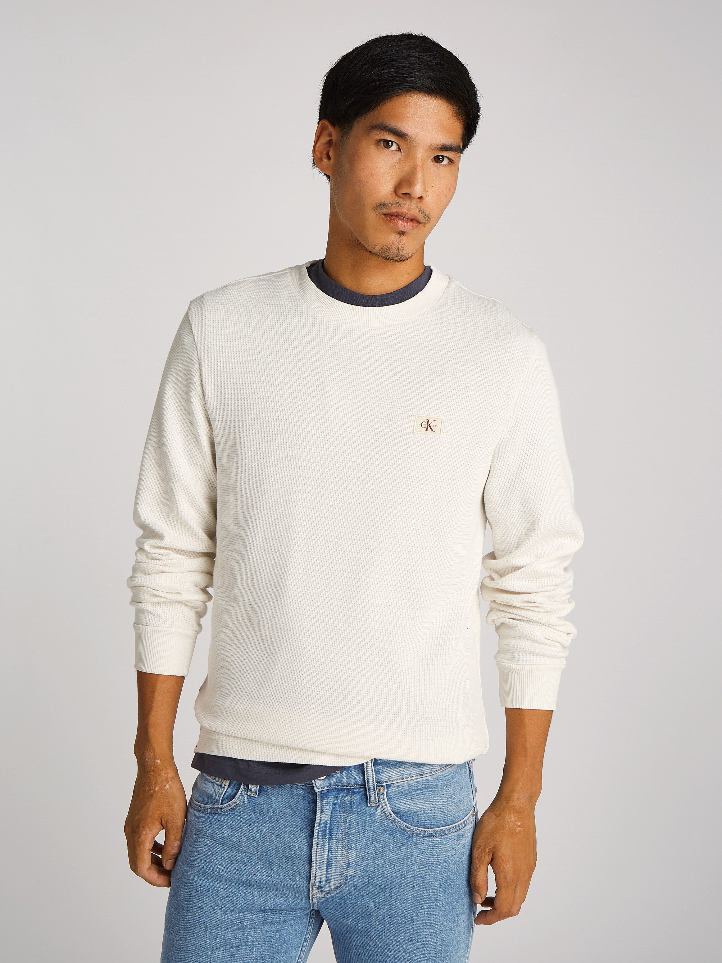 Langarmshirt WOVEN LABEL WAFFLE LS TEE