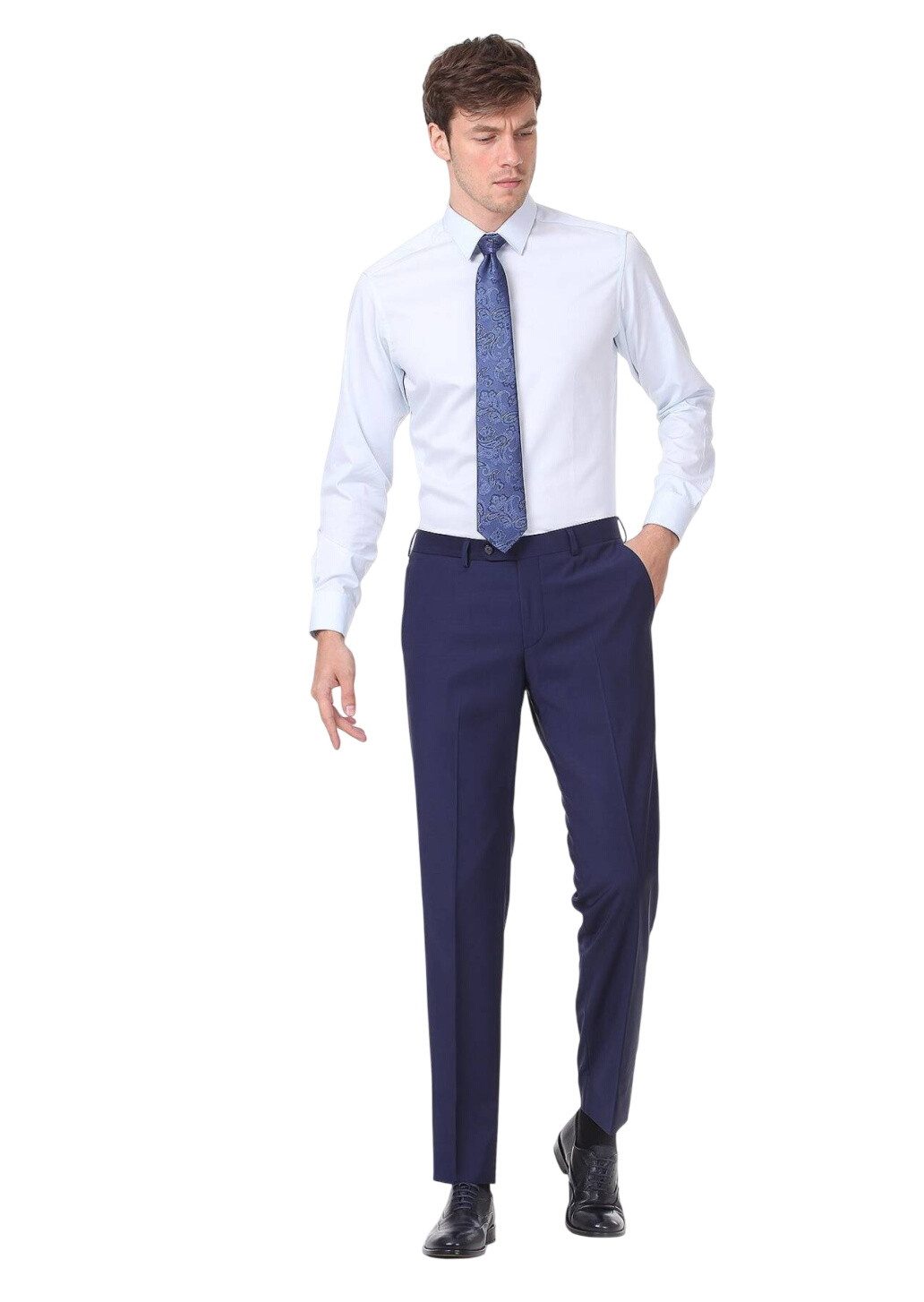 RAMSEY Hemdbluse Helles Blau Klassisches 100% Baumwollhemd