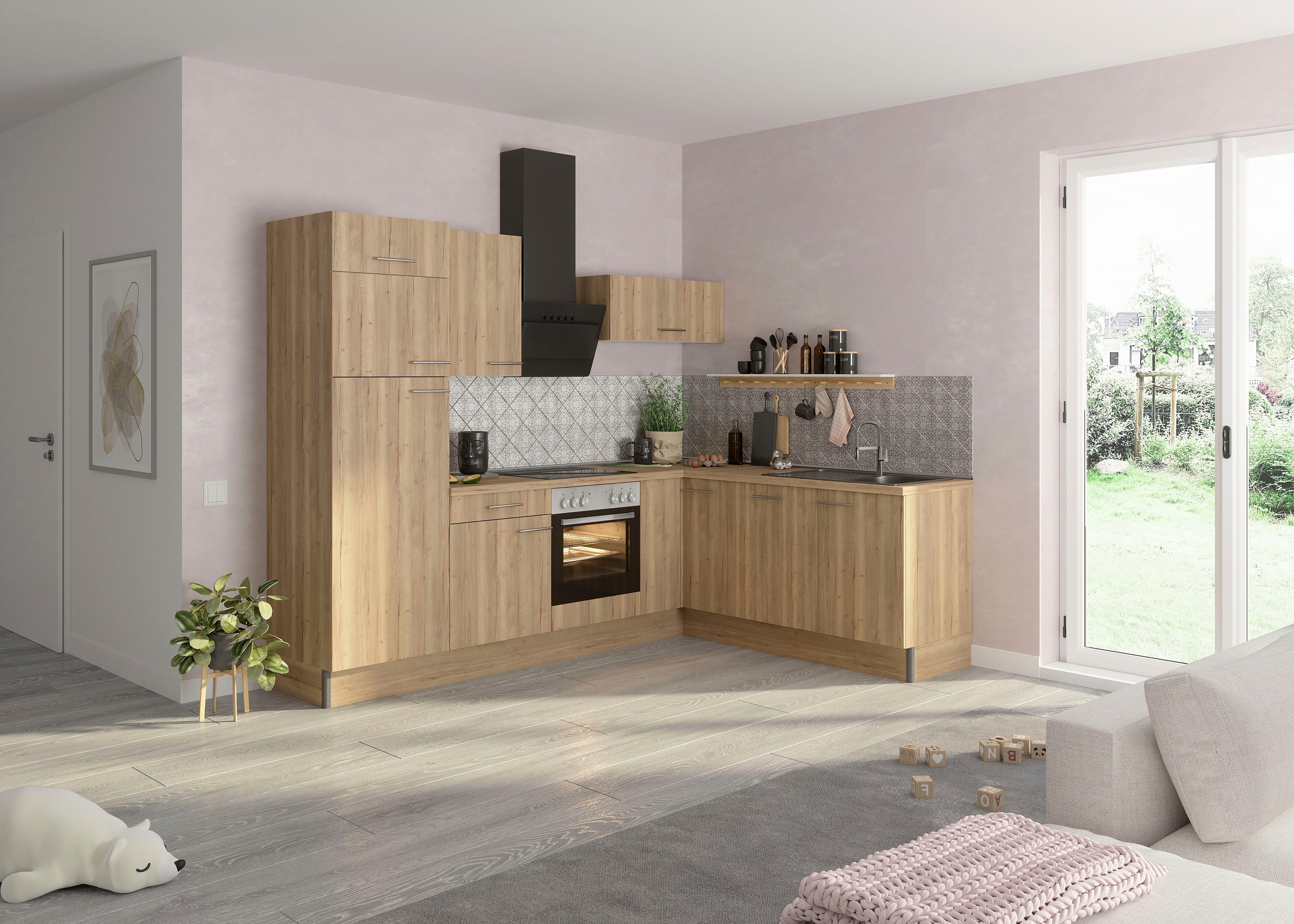 OPTIFIT Küche Klara, 270 x 200 cm breit, wahlweise mit E-Geräten