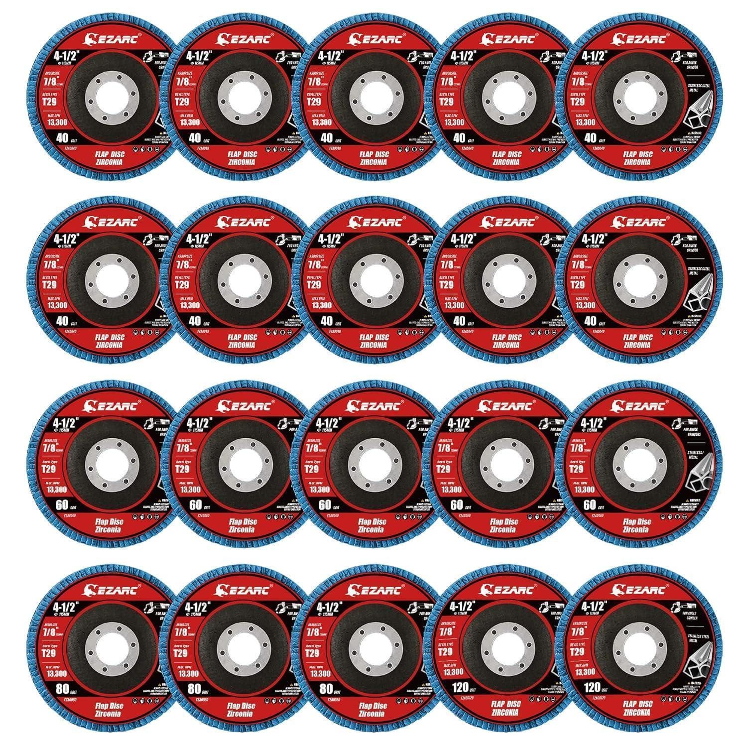 LuxusKollektion Fächerschleifer Fächerscheiben 115 mm Körnung 40 60 80 120(20 Stück) Standard Version