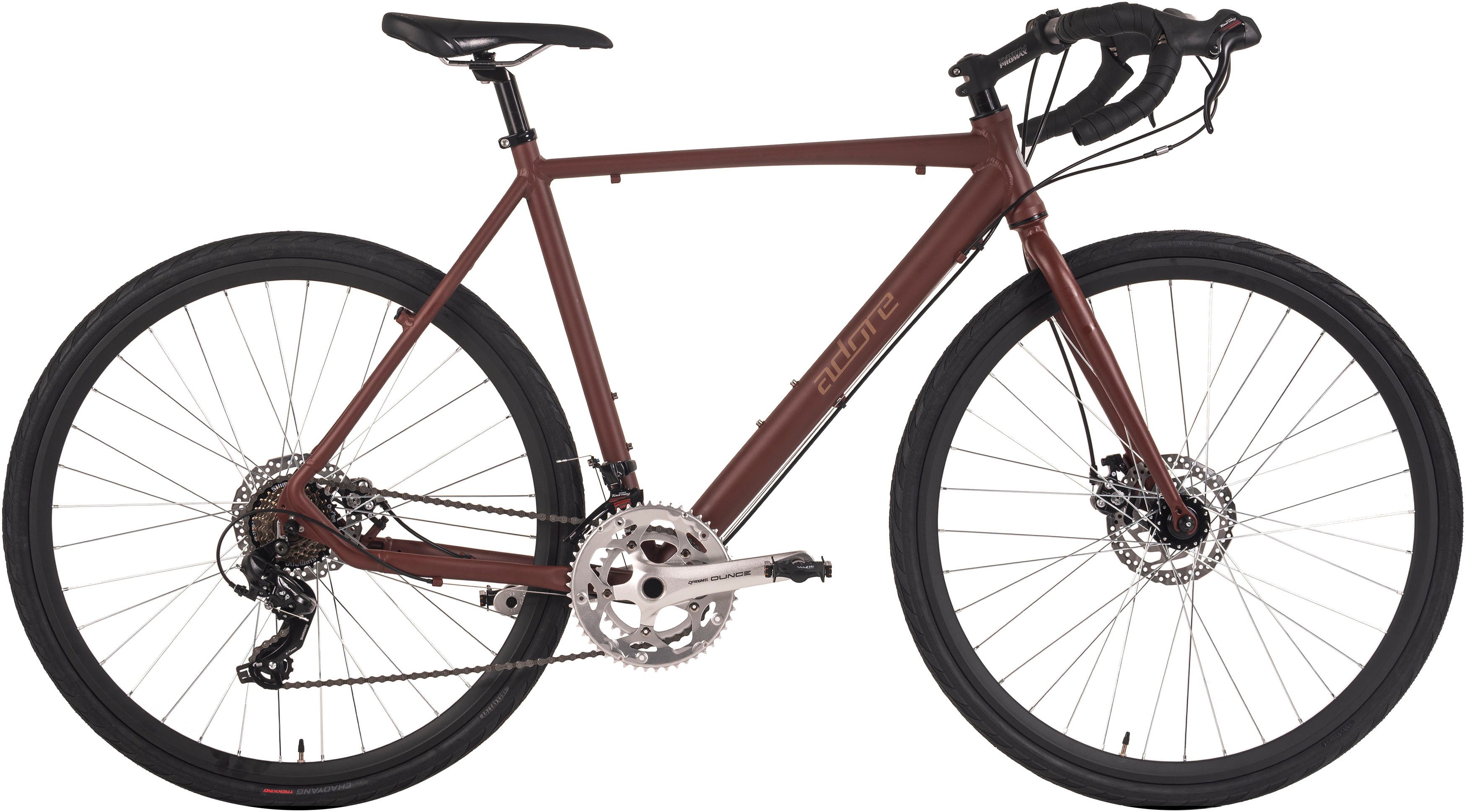 Adore Gravelbike Gravelbike Rennrad 28'' G3006 braun RH 56 cm Adore, 14 Gang Shimano Tourney Schaltwerk, Kettenschaltung