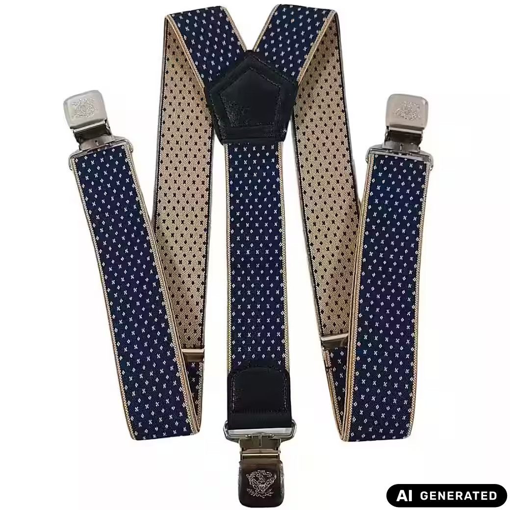 Ware aus aller Welt Hosenträger im Retro-Stil starke Y Hosenträger 40 mm breit mit starke Krallenclips (1-St)