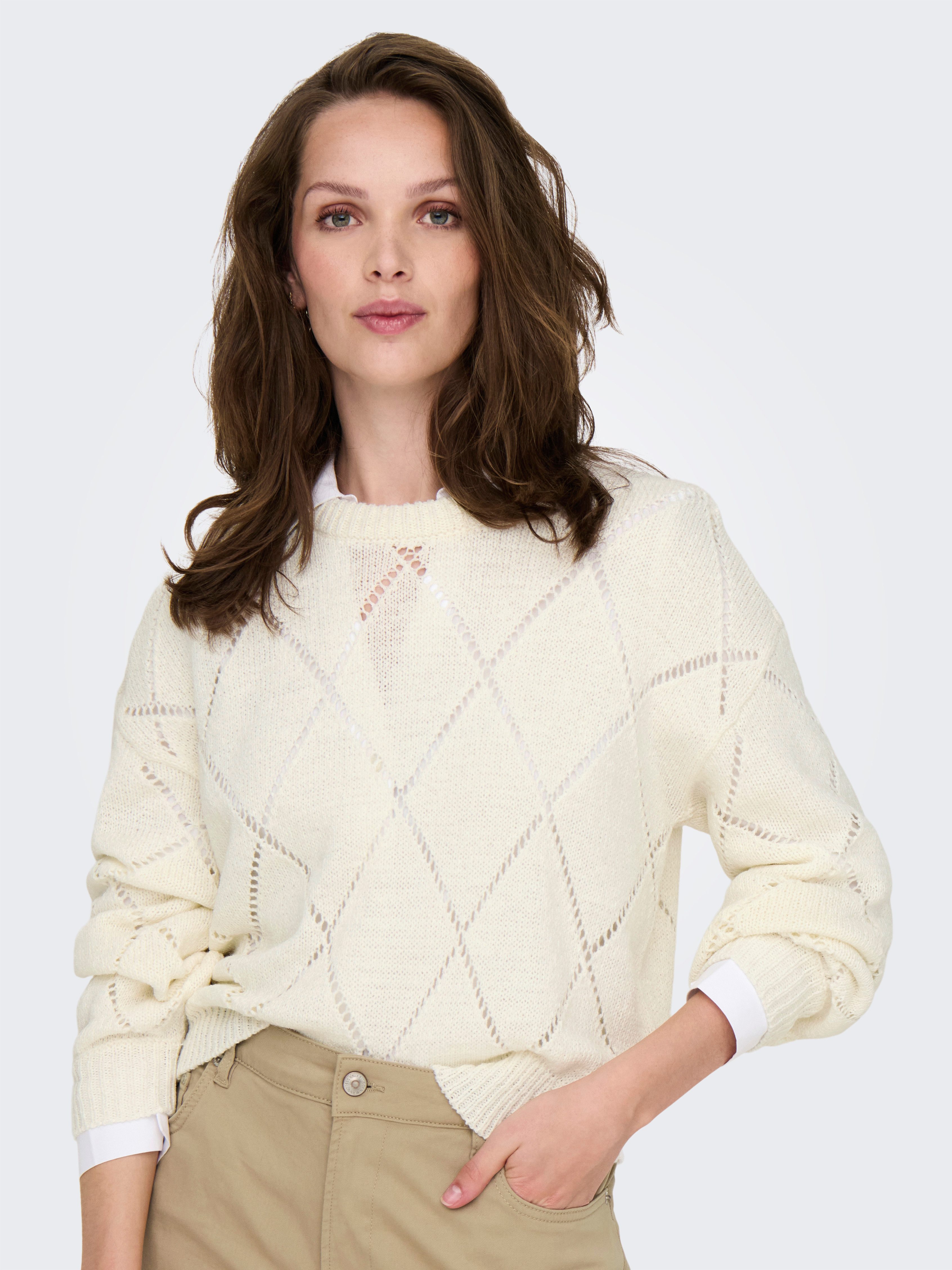 ONLY Strickpullover ONLGEENAS LS STRUCTURE O-NECK CC KNT günstig online kaufen