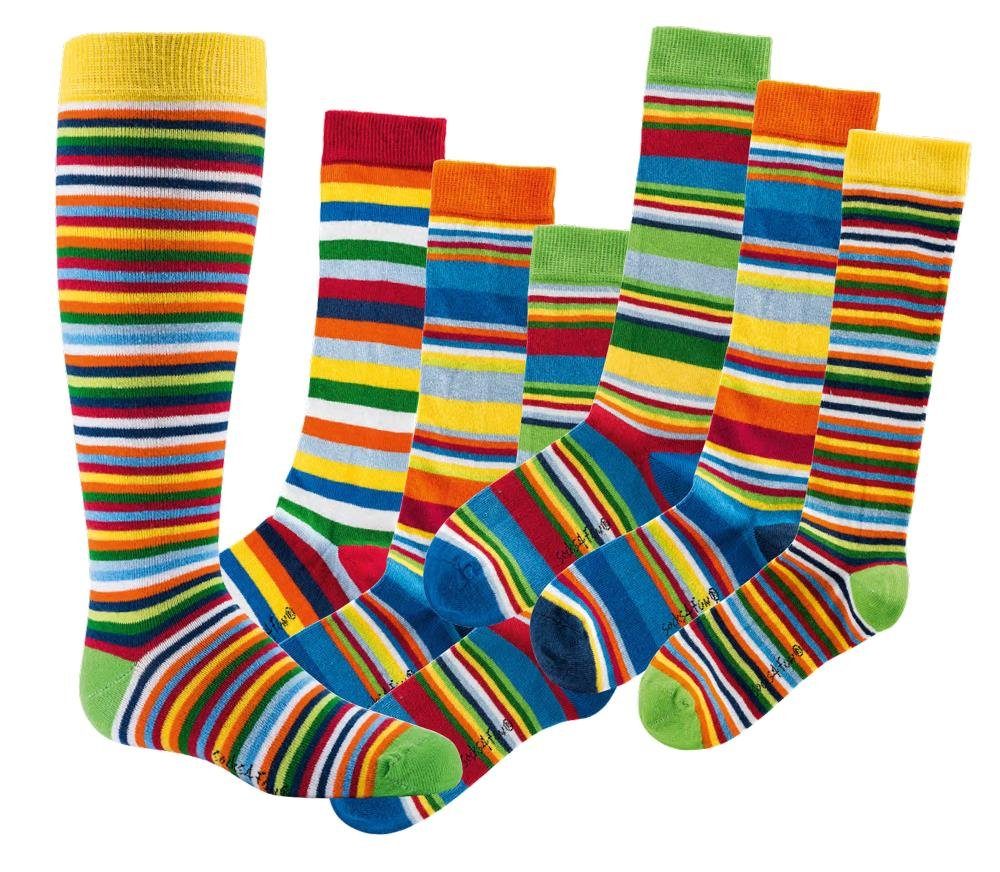 TippTexx 24 Kniestrümpfe 6 Paar Kinder Kniestrümpfe, weiche Baumwolle, für Mädchen & Jungen (6 Paar) handgekettelte, weiche Naht