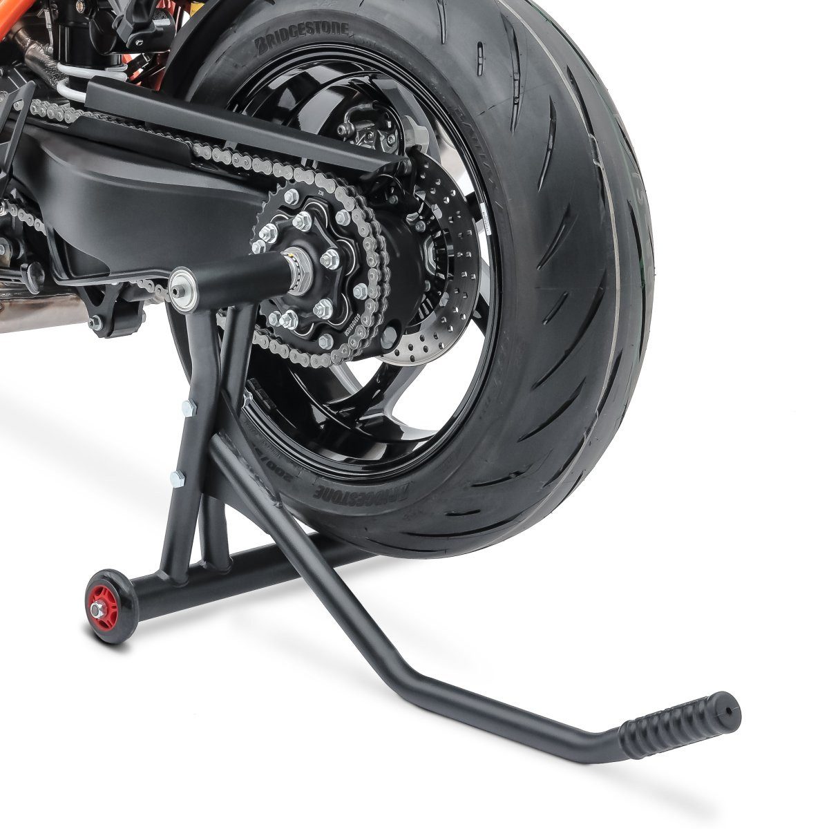 ConStands Motorradheber Einarm Montageständer Set für KTM 1290 Super Duke / R 14-23 hinten vor