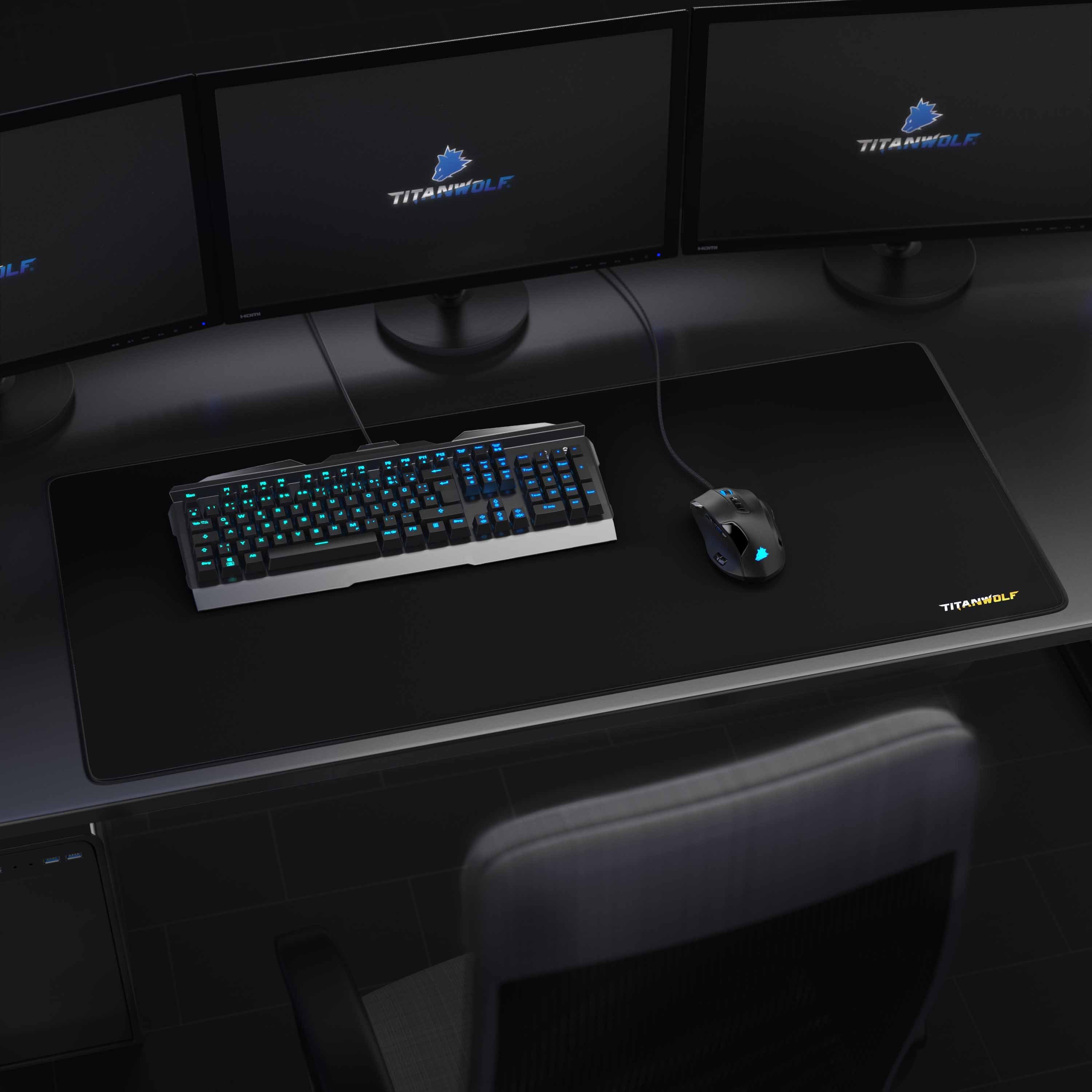 Titanwolf Gaming Mauspad XXL Speed Mousepad 900 x 400 x 3 mm, große Tischunterlage (1-St), rutschfest, abwaschbar, Geschwindigkeit & Präzision, Alpha Wrist – Bild 4 von 5